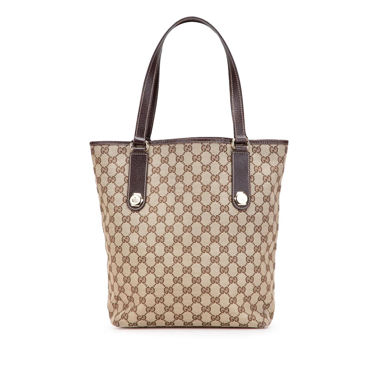 Gucci GG Charmy Canvas Calf Brown Tote Bag
