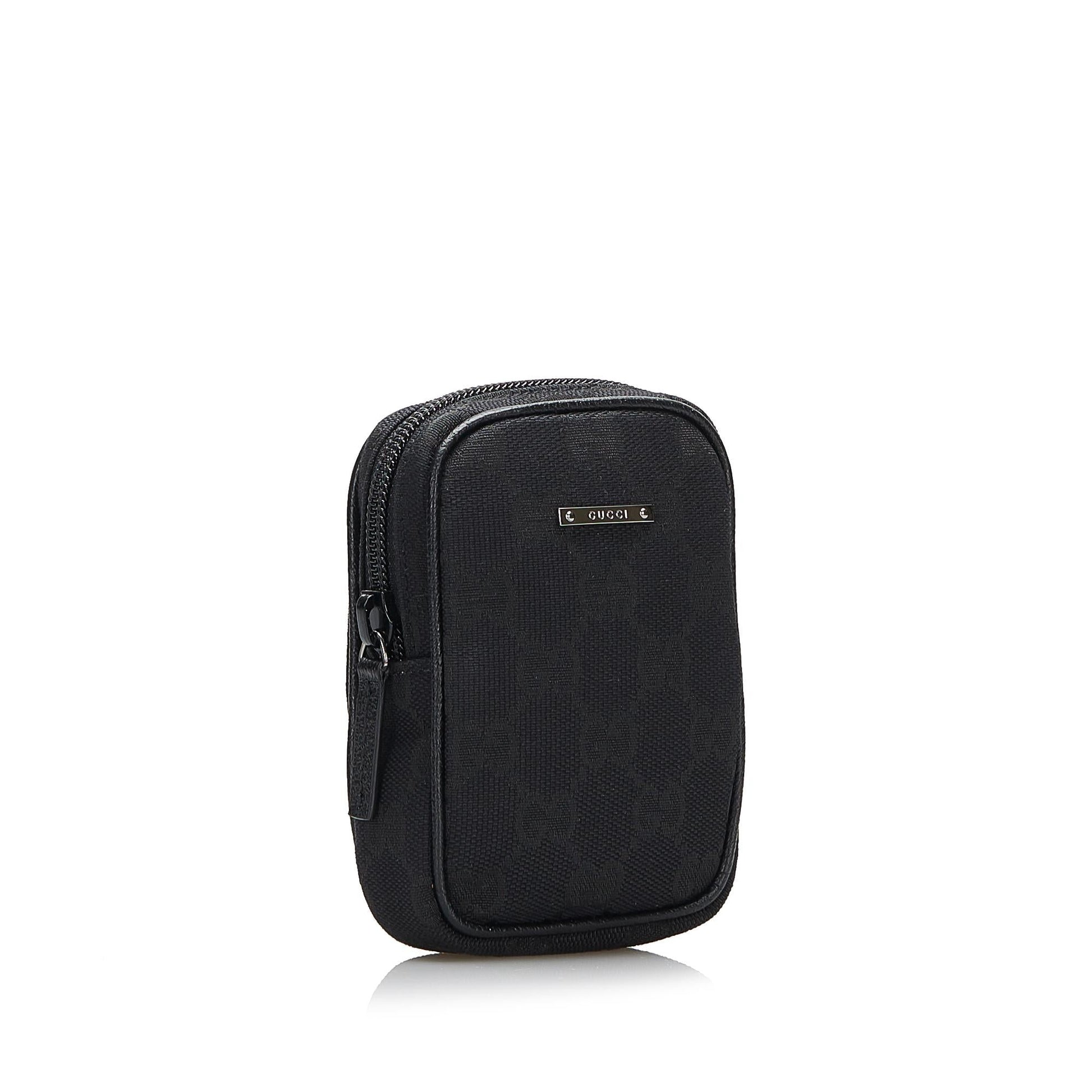 Gucci GG Cigarette Case SHG-APVowX Leather Canvas Black Small Handbag