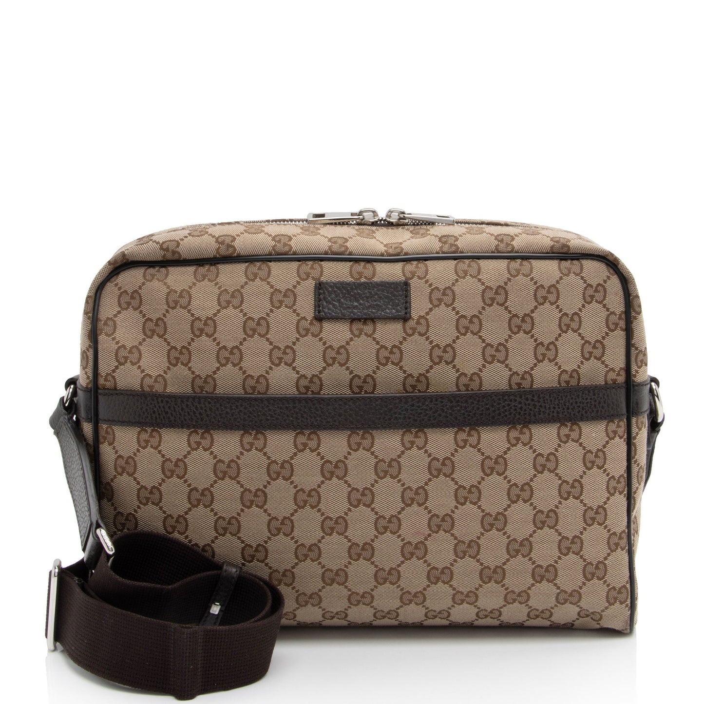 Gucci GG Classic Camera Messenger SHF-ygNR94 Leather Canvas Brown Beige Shoulder Bag