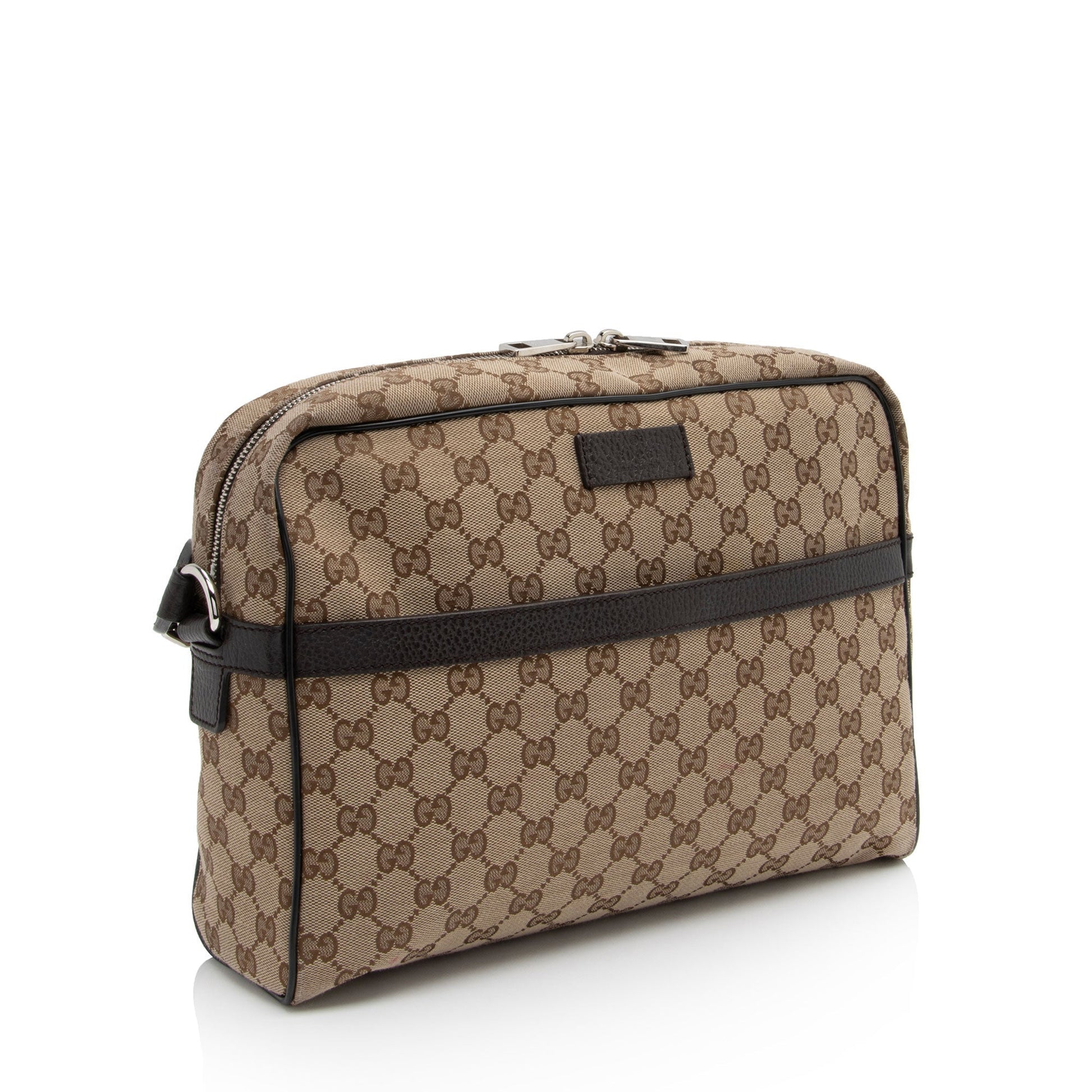 Gucci GG Classic Camera Messenger SHF-ygNR94 Leather Canvas Brown Beige Shoulder Bag