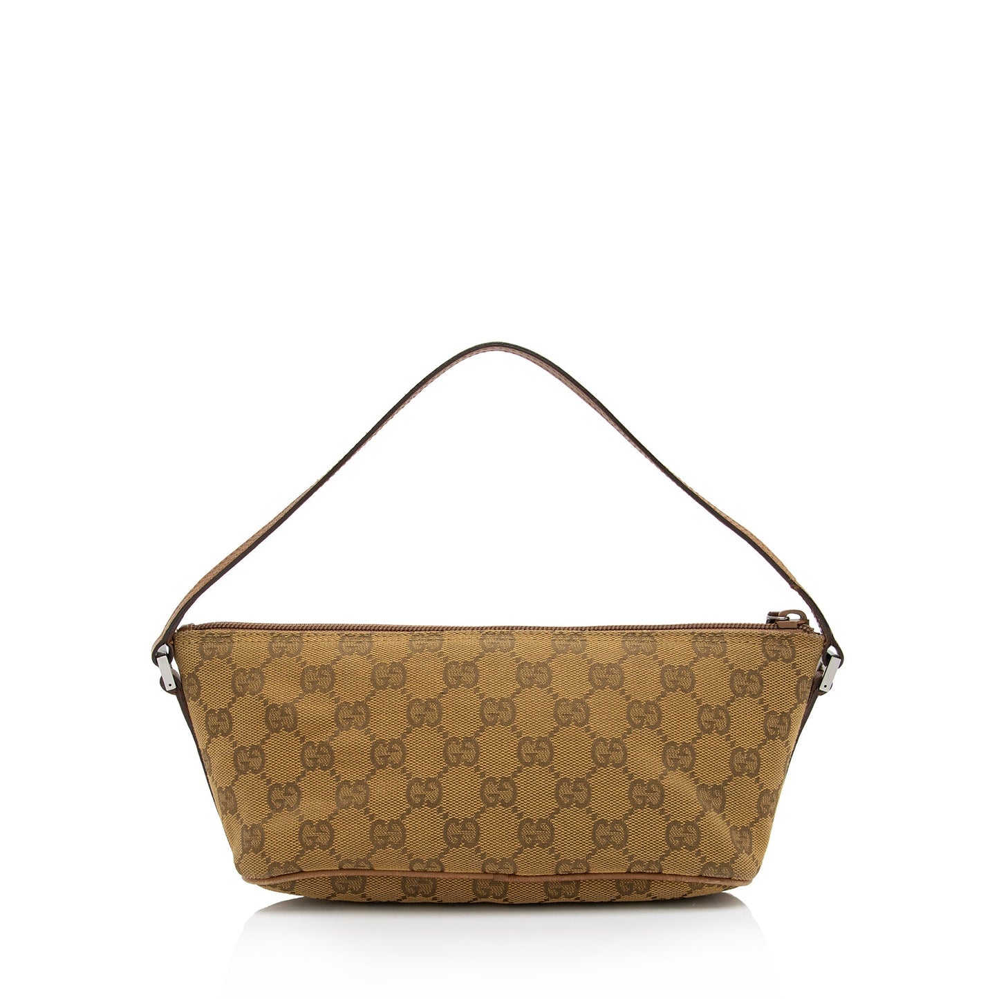 Gucci GG Classic Pochette SHF-3v5l8V Leather Canvas Brown Beige Clutch Bag