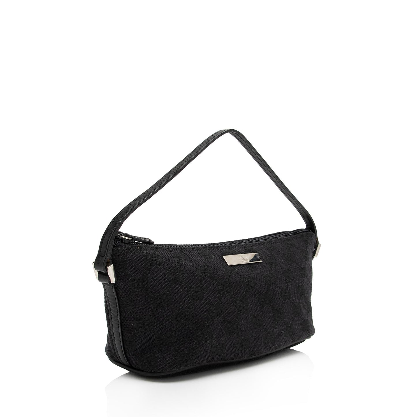 Gucci GG Classic Pochette SHF-cCuOk2 Leather Canvas Black Clutch Bag