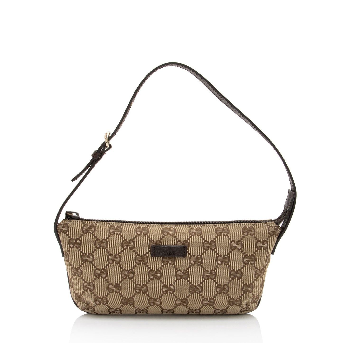 Gucci GG Classic Pochette SHF-Z6w8ME Leather Canvas Brown Beige Clutch Bag