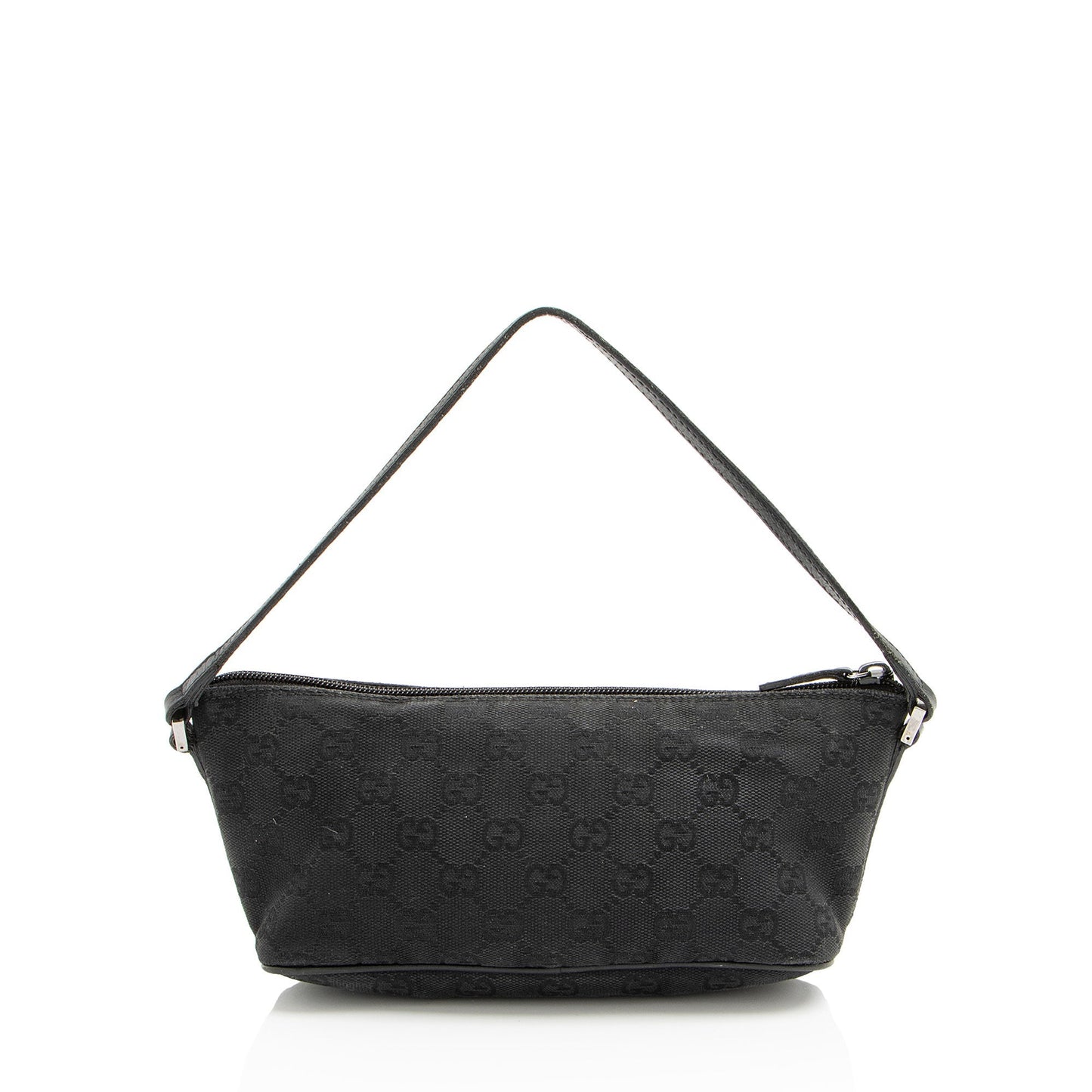 Gucci GG Classic Pochette Leather Canvas Black Handbag
