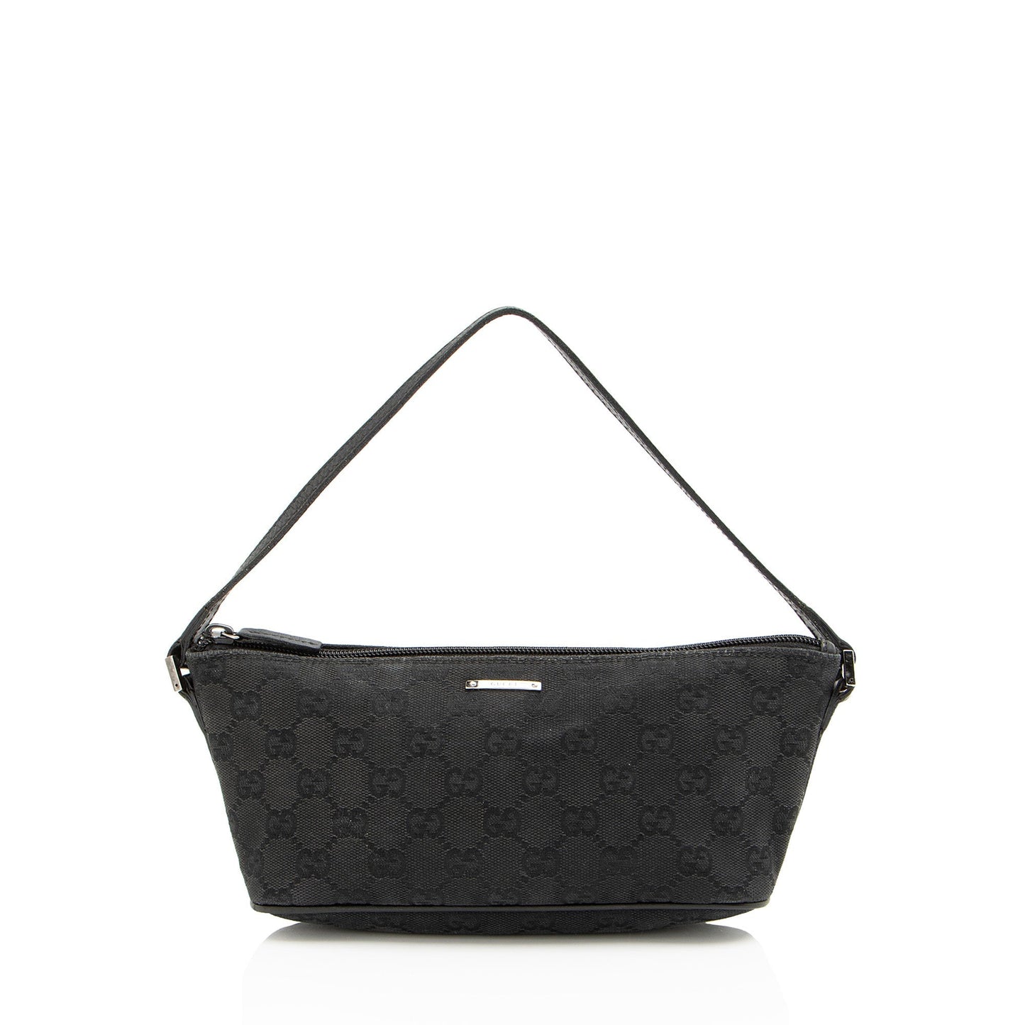 Gucci GG Classic Pochette Leather Canvas Black Handbag