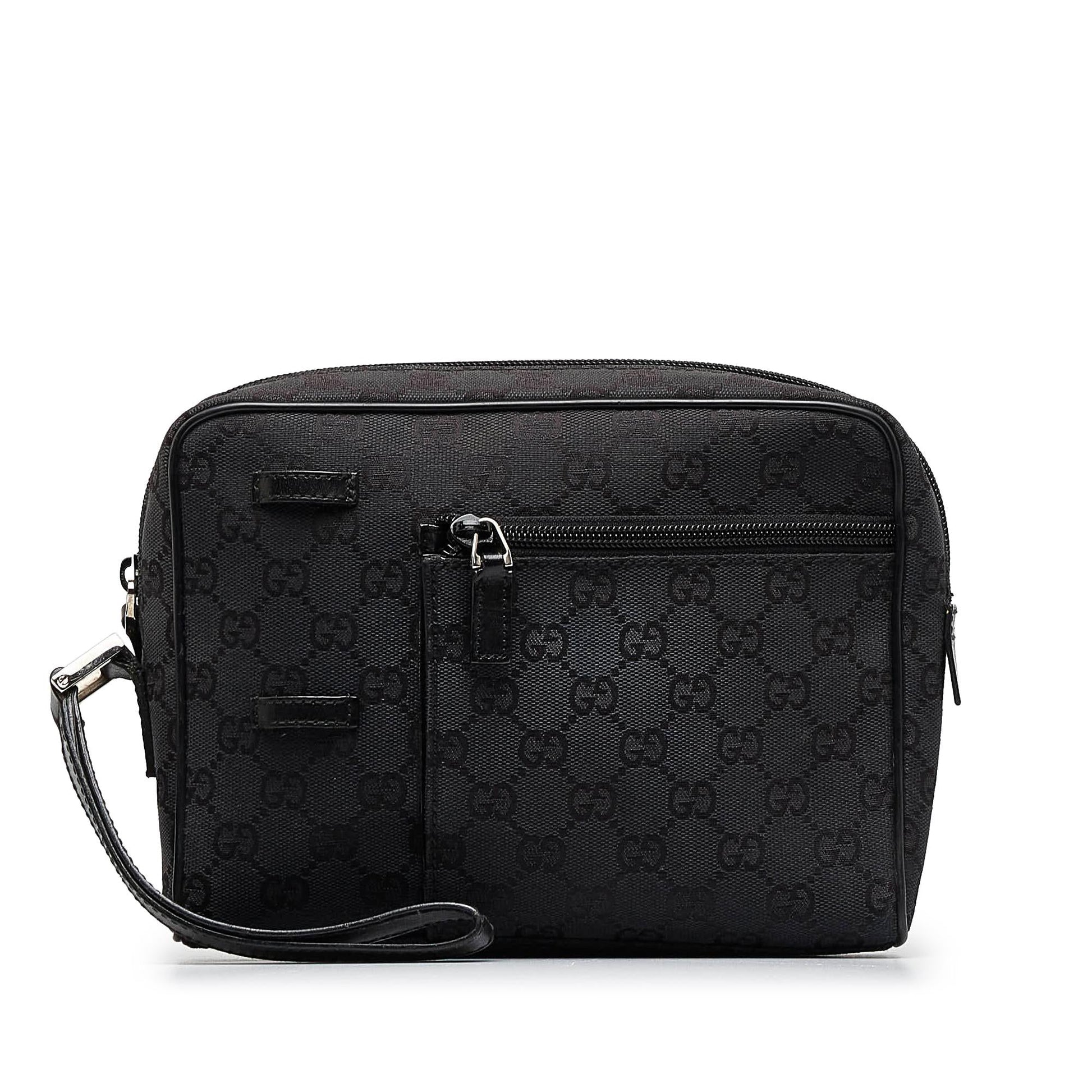 Gucci GG SHG-ygB3Ks Canvas Calf Black Clutch Bag