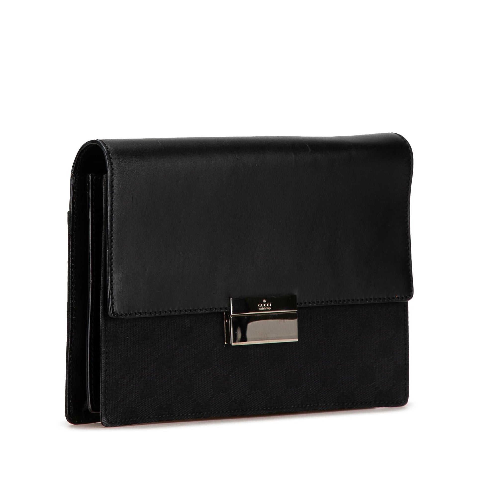 Gucci GG SHG-tJGBgu Canvas Black Clutch Bag