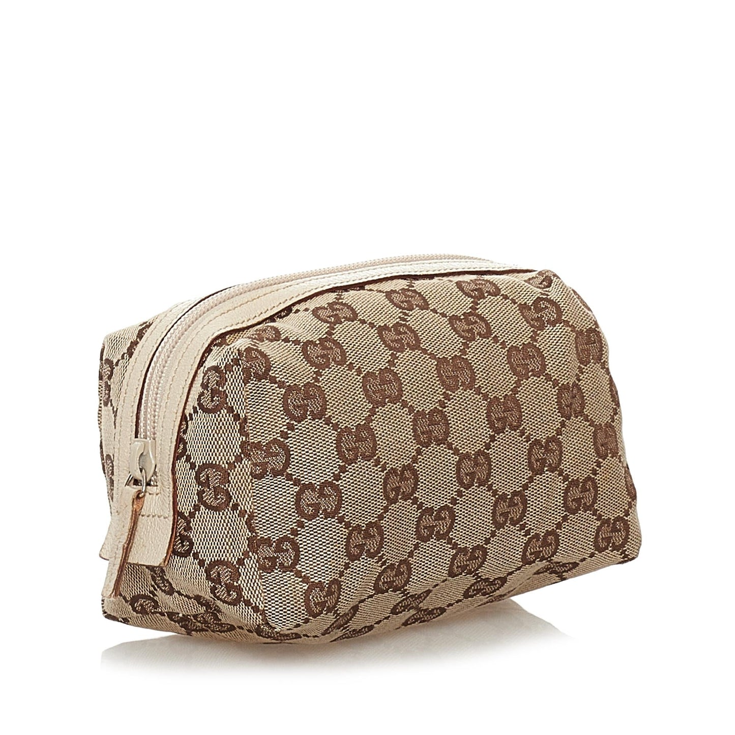 Gucci GG Cosmetic Pouch SHG Canvas Brown Handbag Pouch Shg