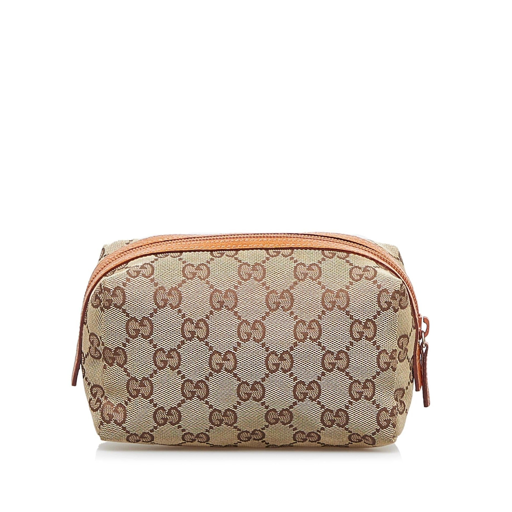 Gucci GG Cosmetic Pouch SHG-CMpNy5 Canvas Brown Handbag