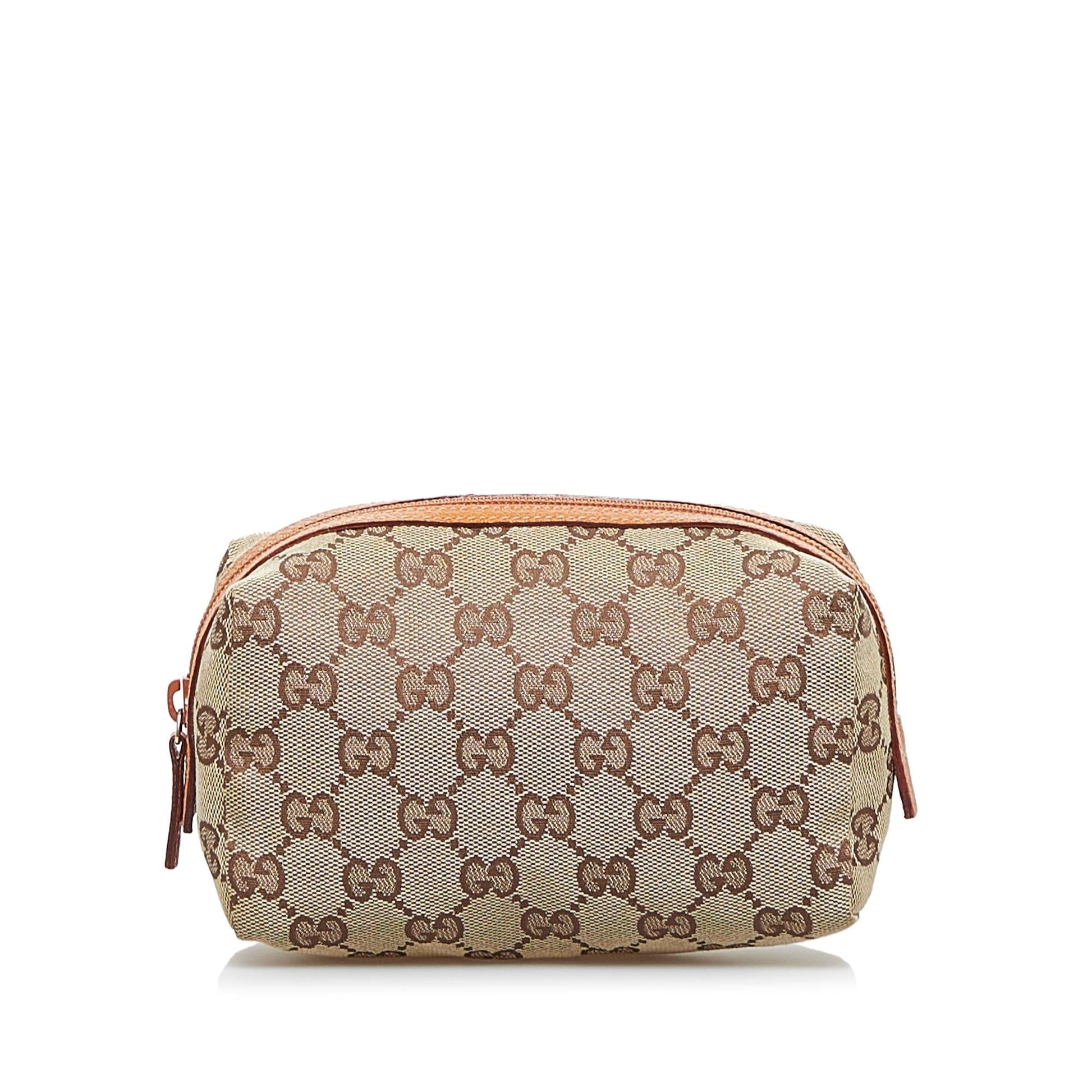 Gucci GG Cosmetic Pouch SHG-CMpNy5 Canvas Brown Handbag