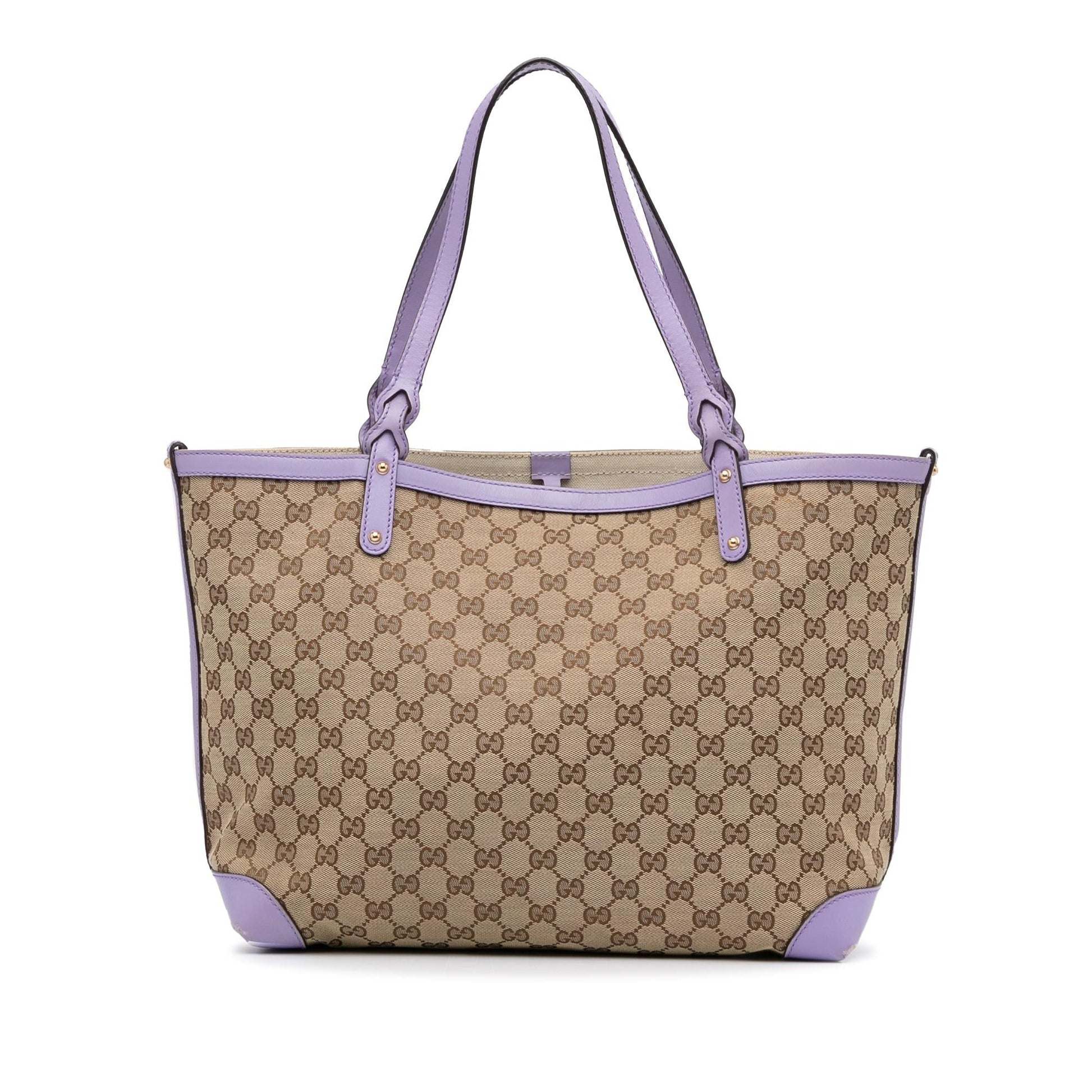 Gucci GG Craft SHG-MJEHbV Canvas Calf Brown Tote Bag