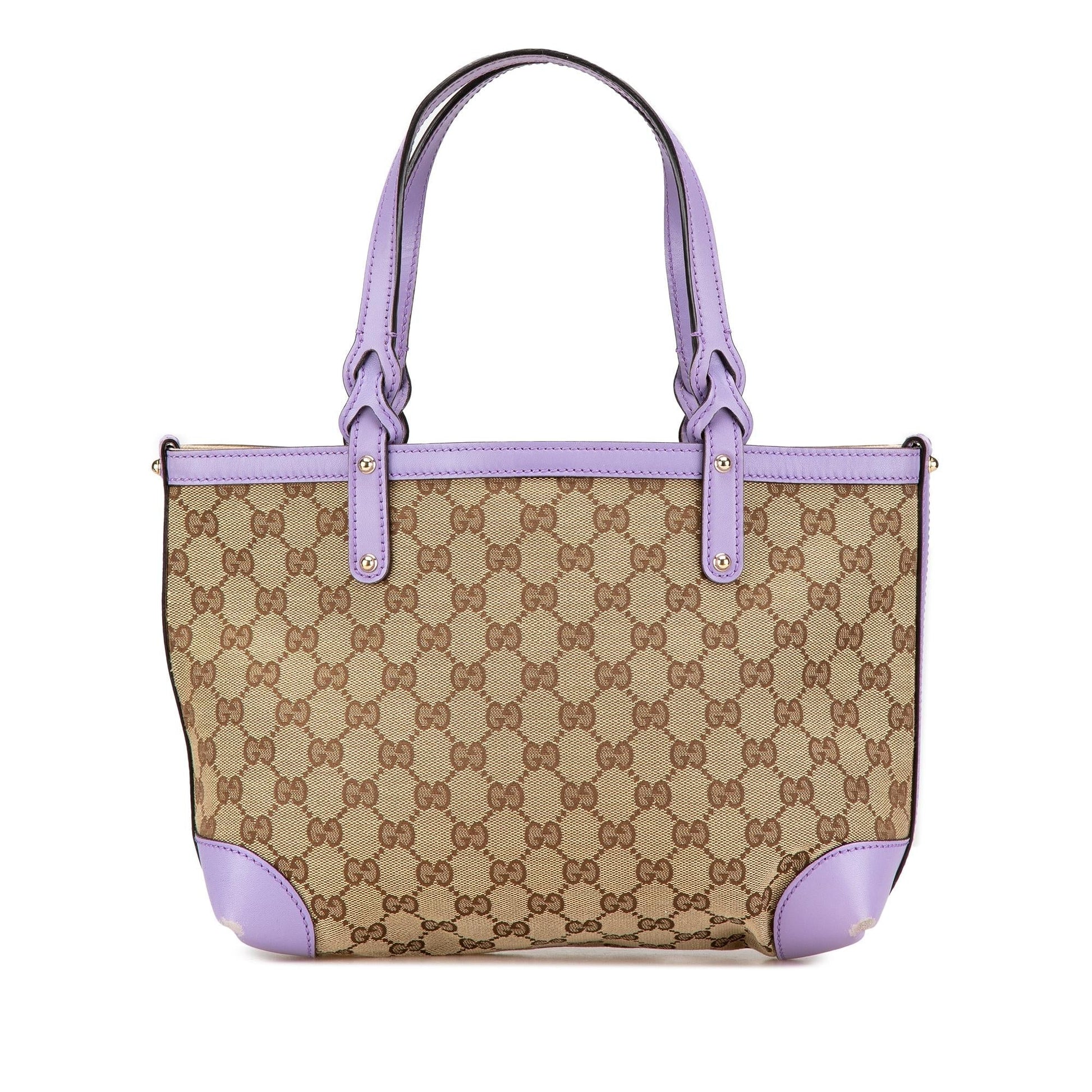 Gucci GG Craft Canvas Calf Brown Tote Bag Craft Tote