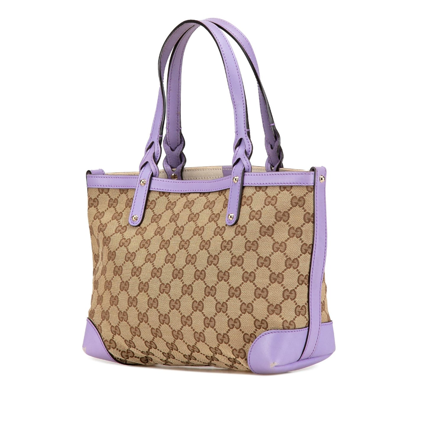 Gucci GG Craft Canvas Calf Brown Tote Bag Craft Tote