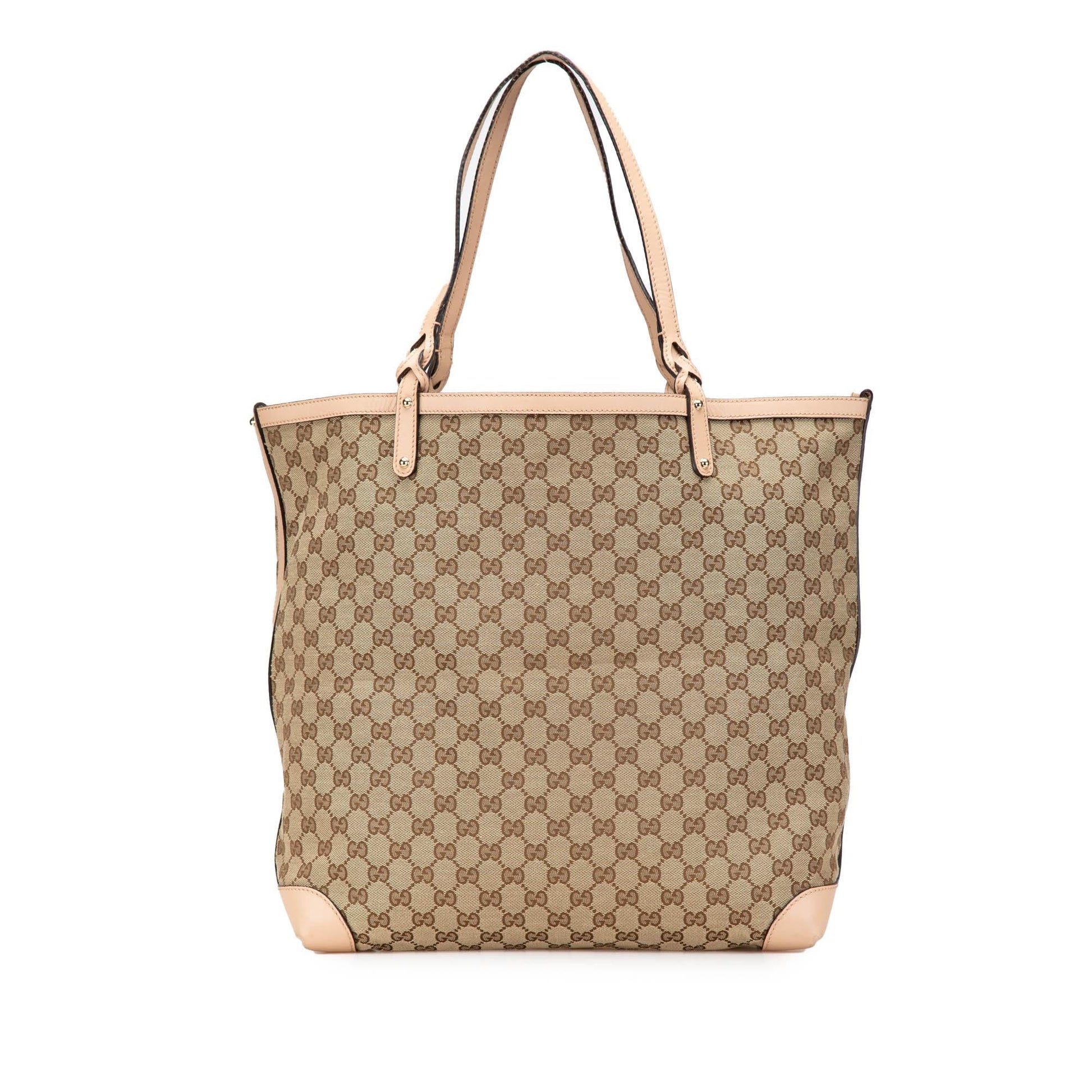 Gucci GG Craft Canvas Calf Brown Tote Bag Tote 1