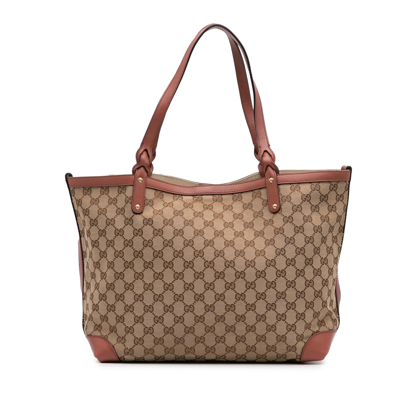 Gucci GG Craft Canvas Calf Brown Tote Bag Tote 2