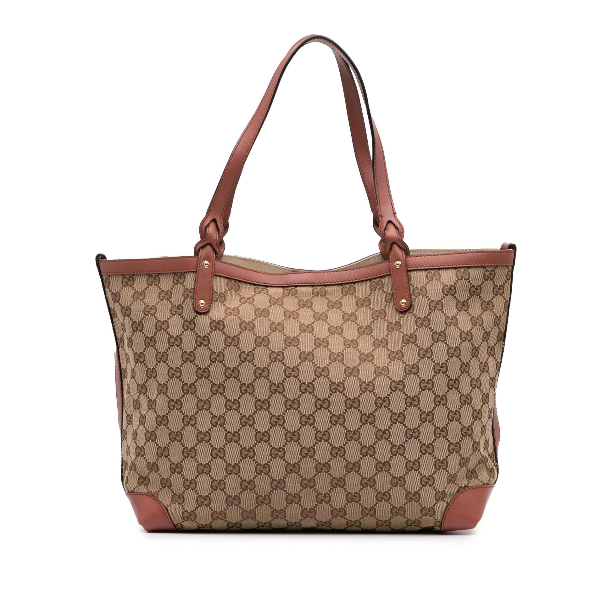 Gucci GG Craft Canvas Calf Brown Tote Bag Tote 2