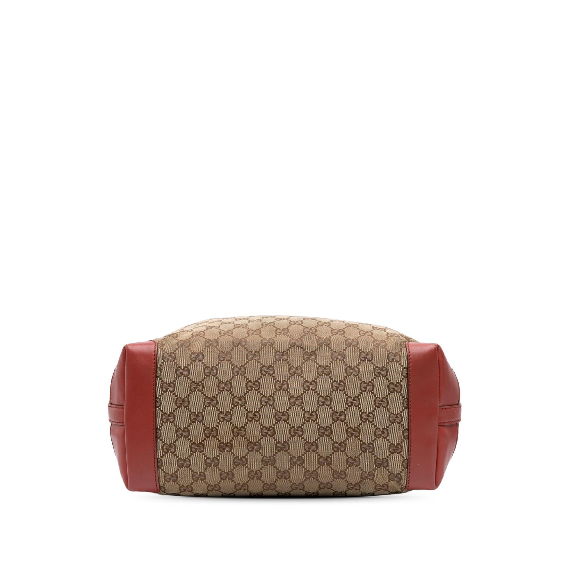 Gucci GG Craft Canvas Calf Brown Tote Bag