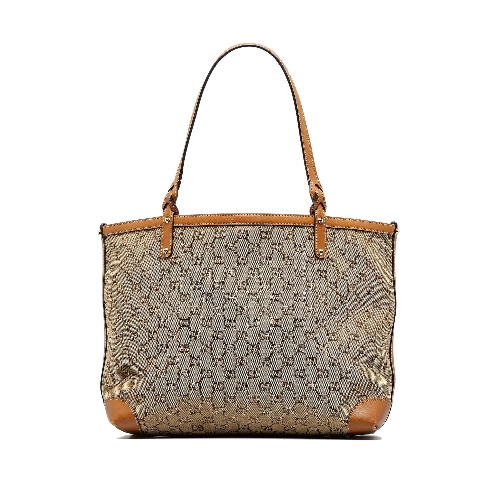 Gucci GG Craft SHG-ugzZ9u Canvas Brown Tote Bag