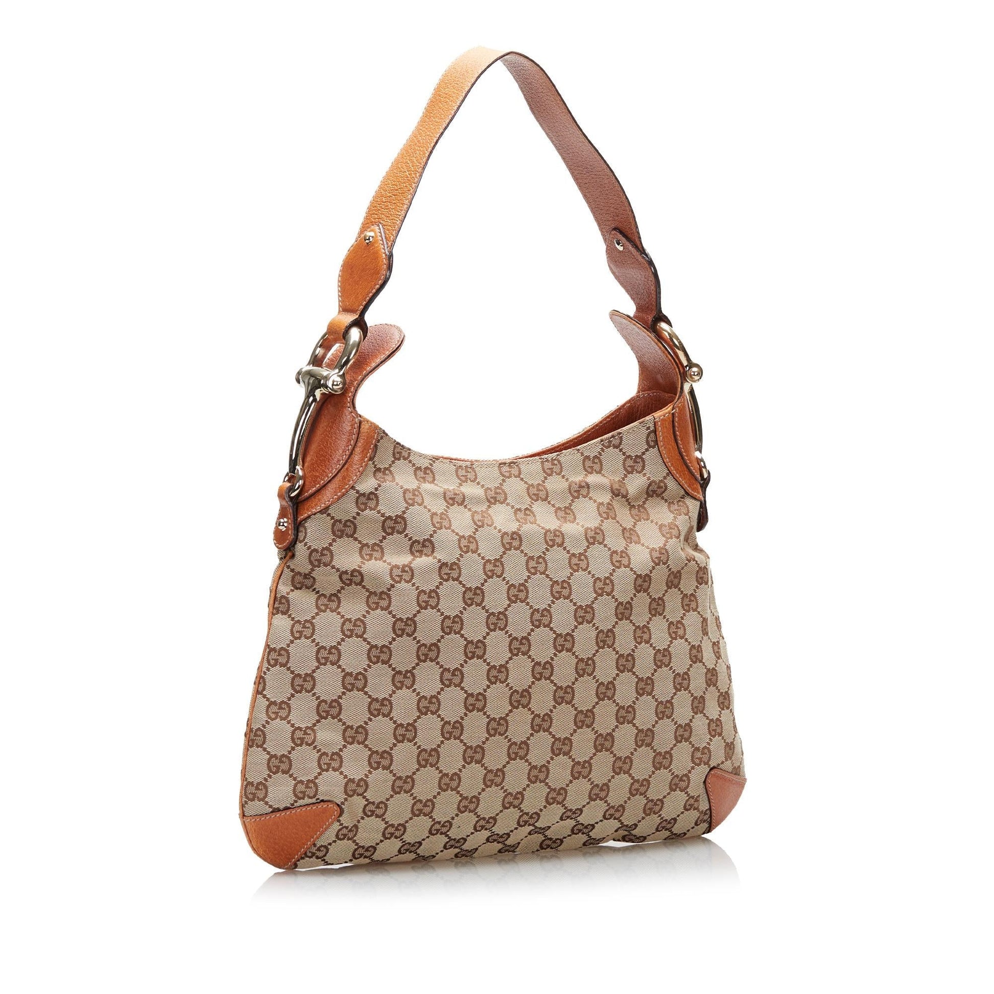 Gucci GG Creole SHG-i7YGnn Canvas Calf Brown Shoulder Bag
