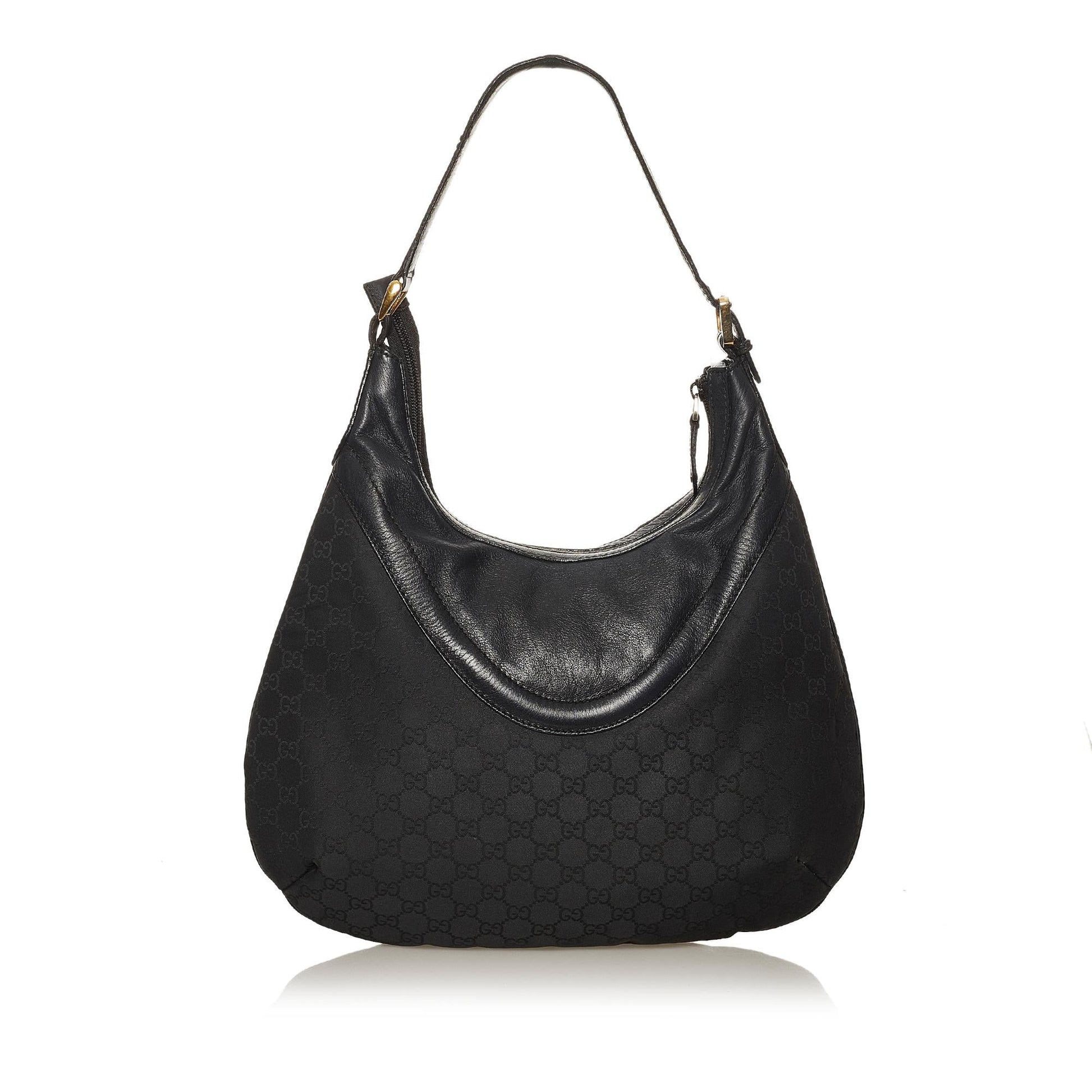 Gucci GG Crest SHG Canvas Black Shoulder Bag