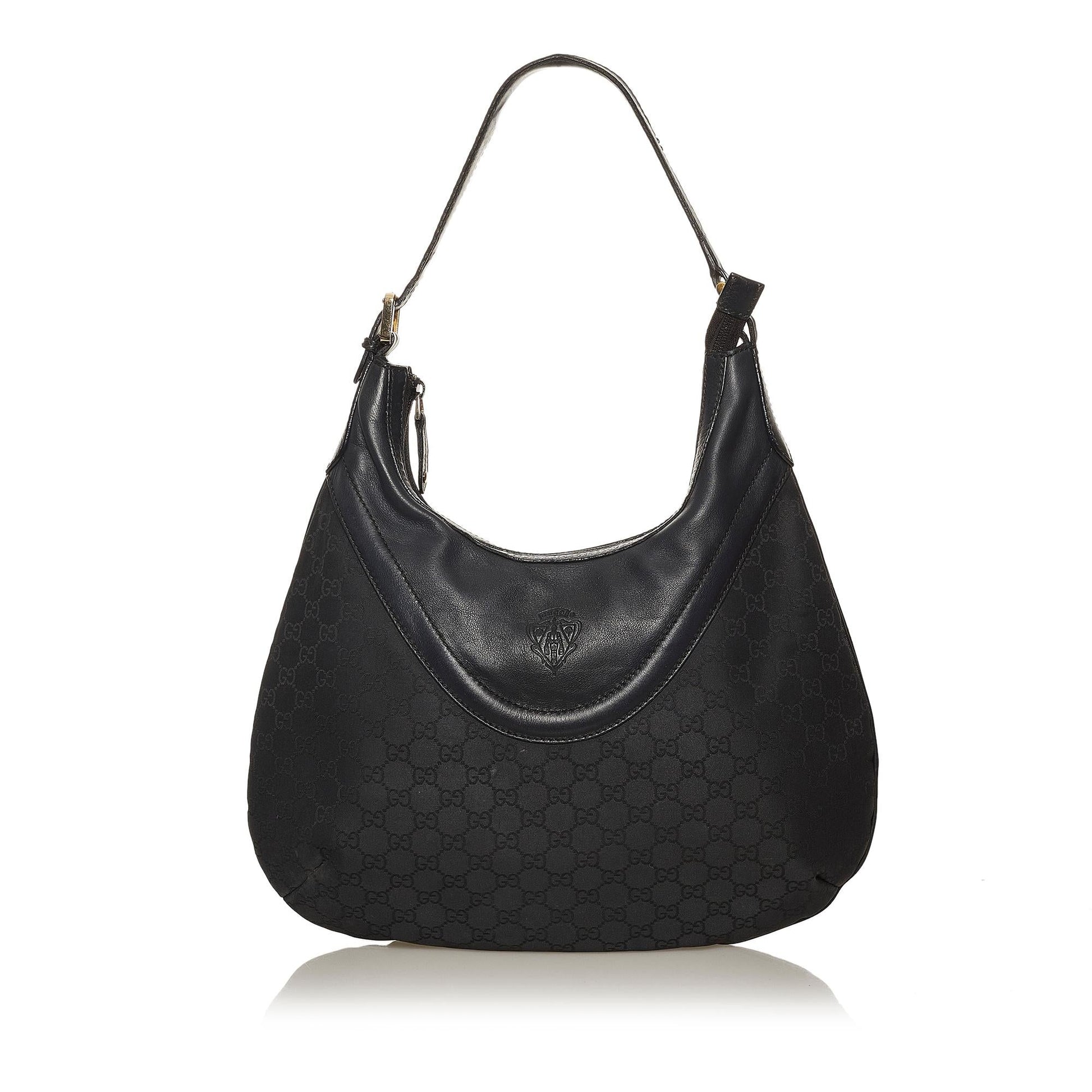 Gucci GG Crest SHG Canvas Black Shoulder Bag