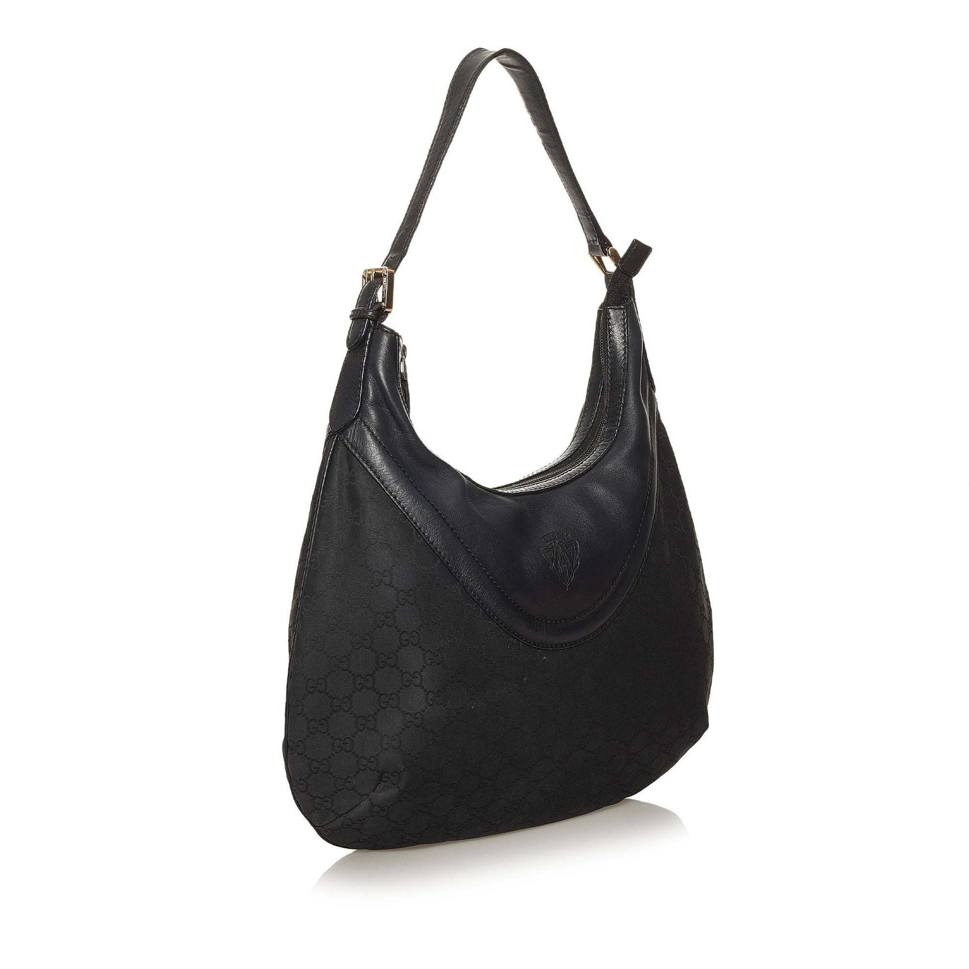 Gucci GG Crest SHG Canvas Black Shoulder Bag
