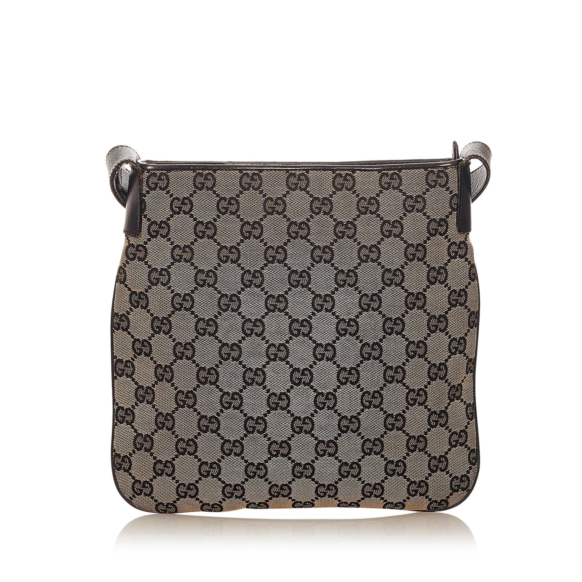 Gucci GG SHG Canvas Black Brown Crossbody Bag