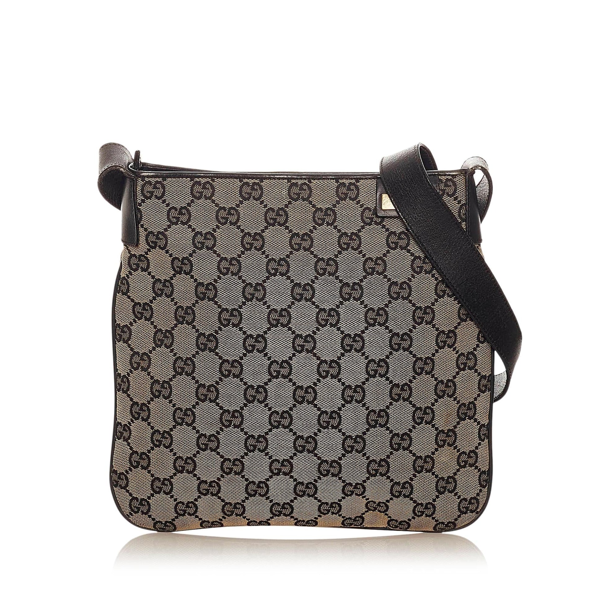 Gucci GG SHG Canvas Black Brown Crossbody Bag