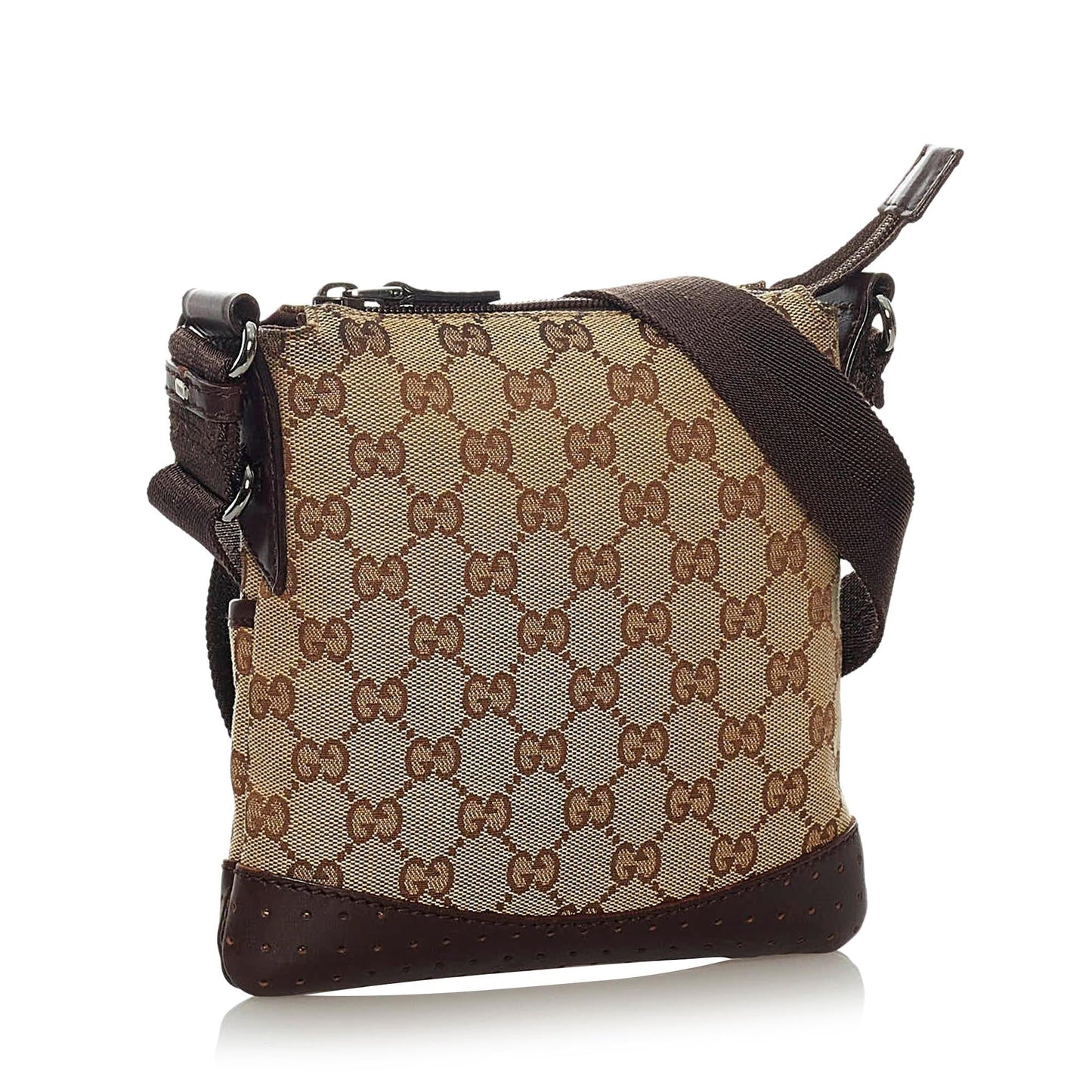 Gucci GG SHG Canvas Brown Blue Crossbody Bag