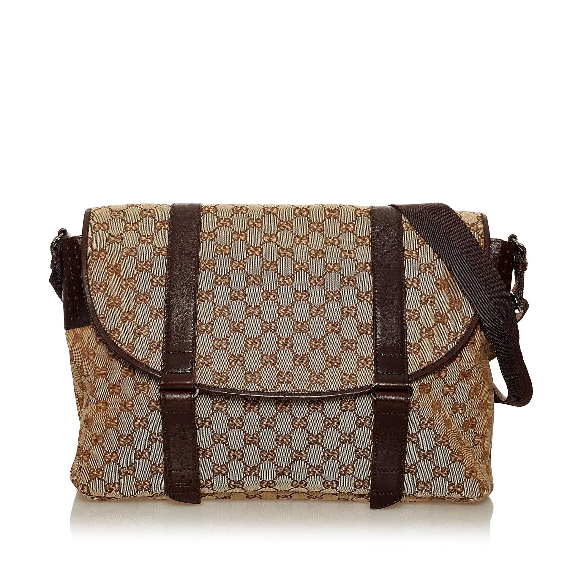 Gucci GG SHG Canvas Calf Brown Crossbody Bag 8