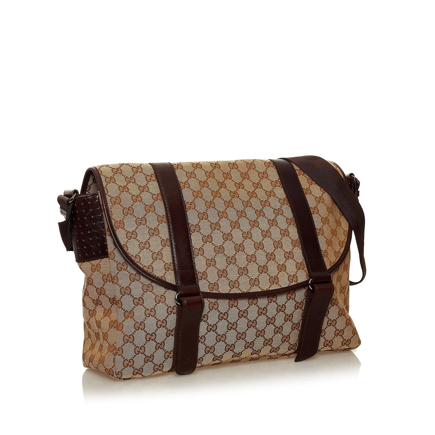 Gucci GG SHG Canvas Calf Brown Crossbody Bag 8