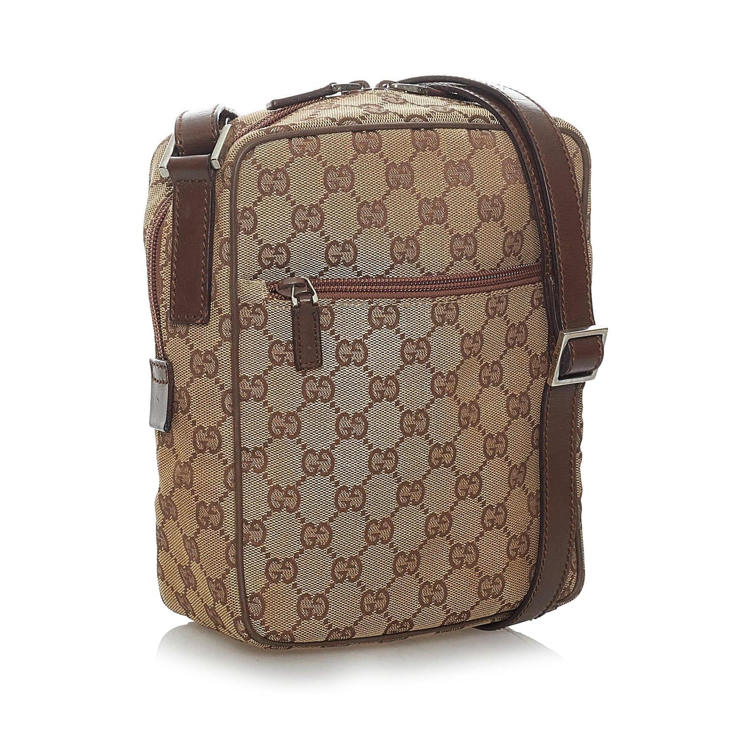 Gucci GG SHG Canvas Calf Brown Crossbody Bag 9