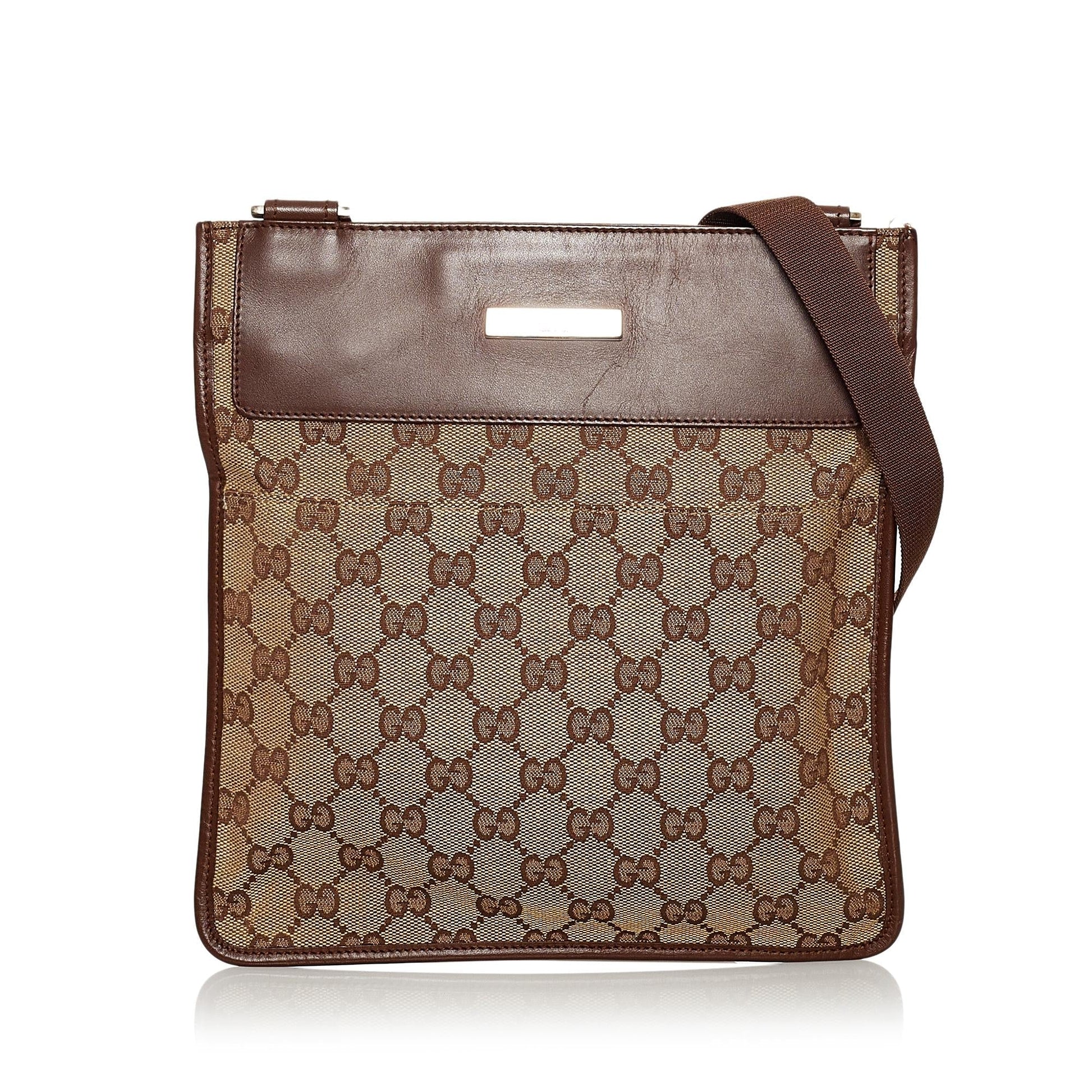 Gucci GG SHG Canvas Calf Brown Crossbody Bag 10