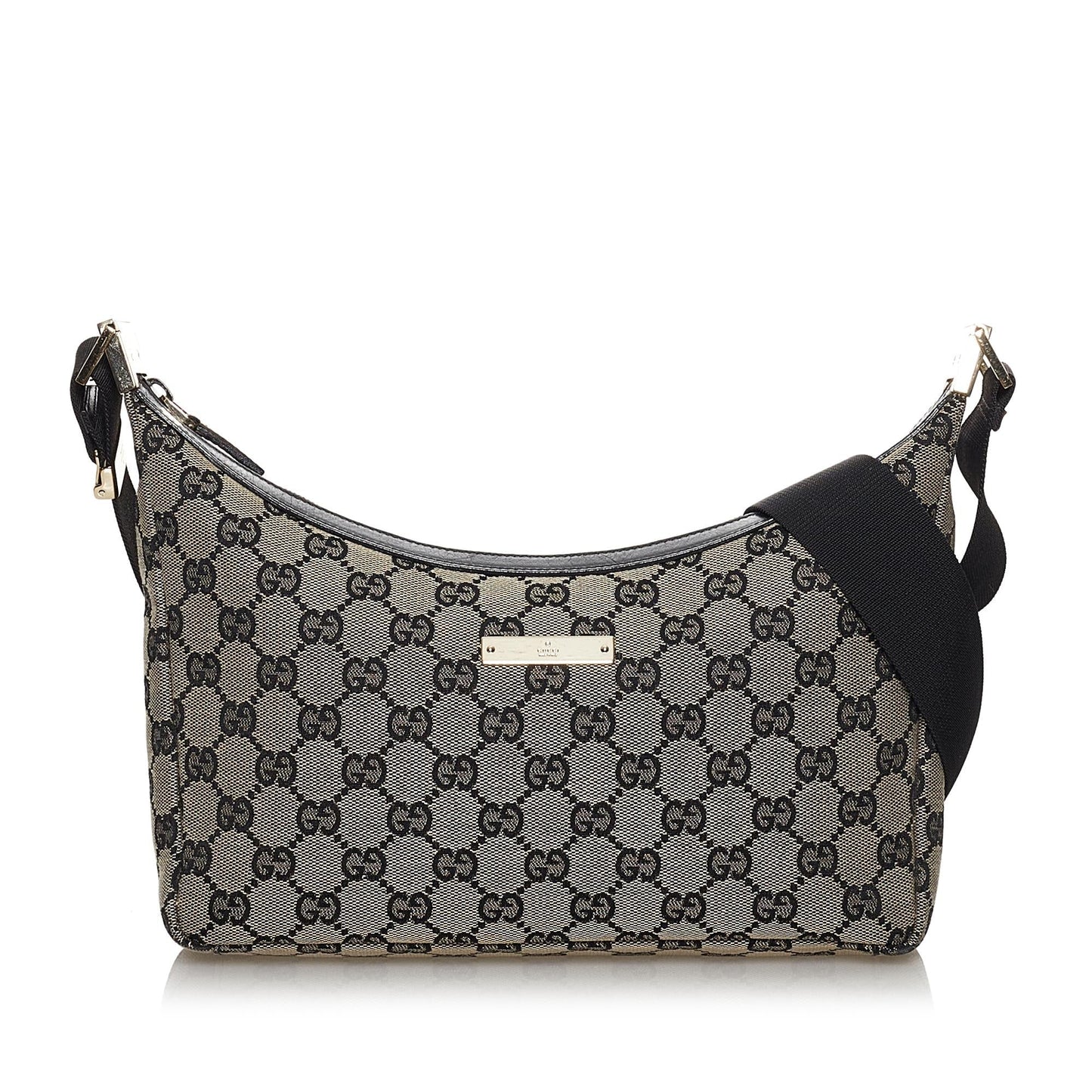 Gucci GG SHG Canvas Calf Black Brown Crossbody Bag