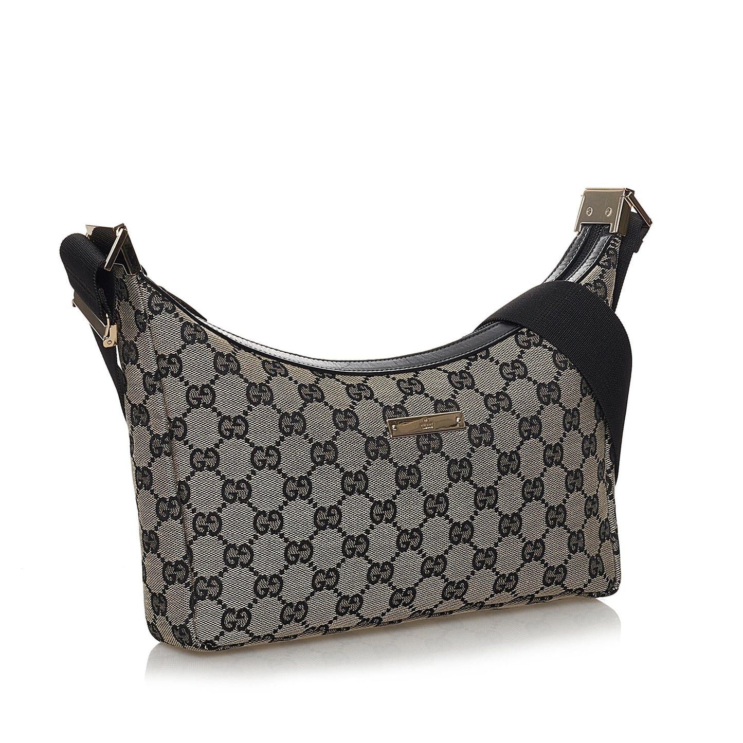 Gucci GG SHG Canvas Calf Black Brown Crossbody Bag