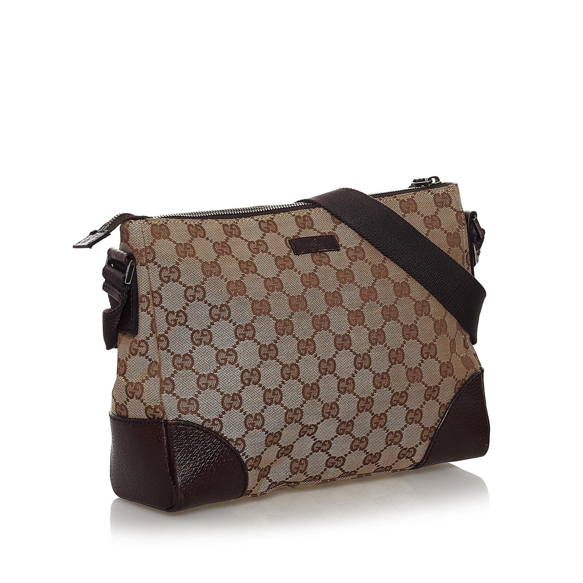 Gucci GG SHG Canvas Brown Crossbody Bag 22