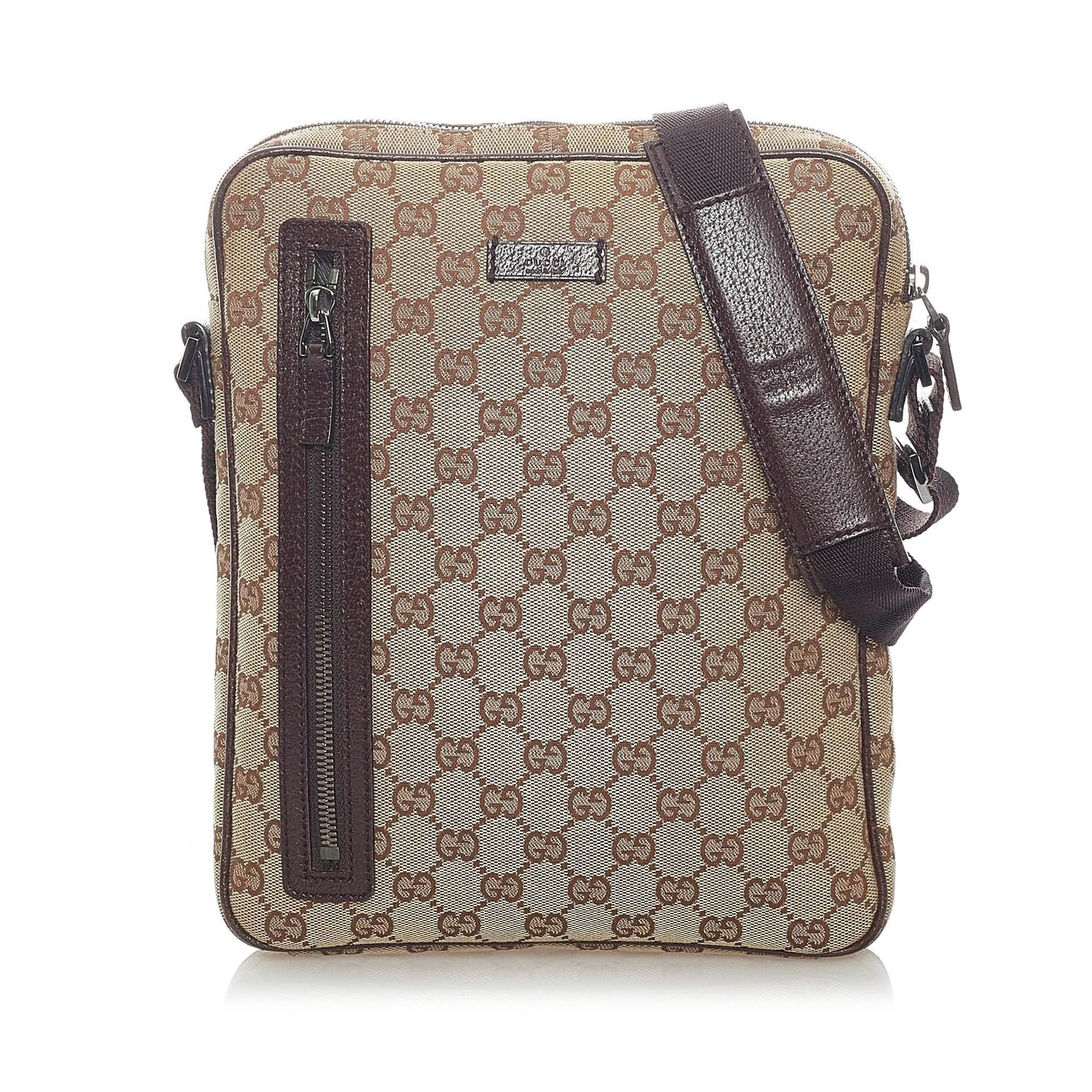 Gucci GG SHG Canvas Brown Crossbody Bag 23