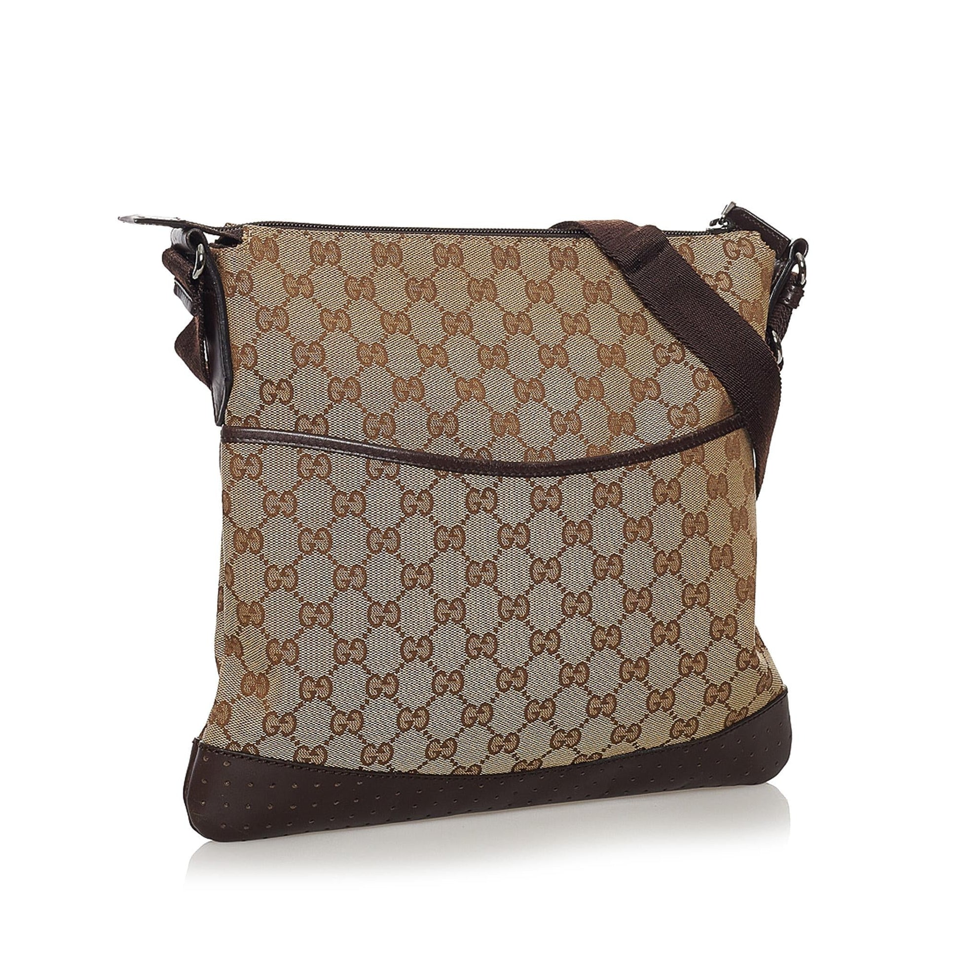 Gucci GG SHG Canvas Brown Crossbody Bag 24