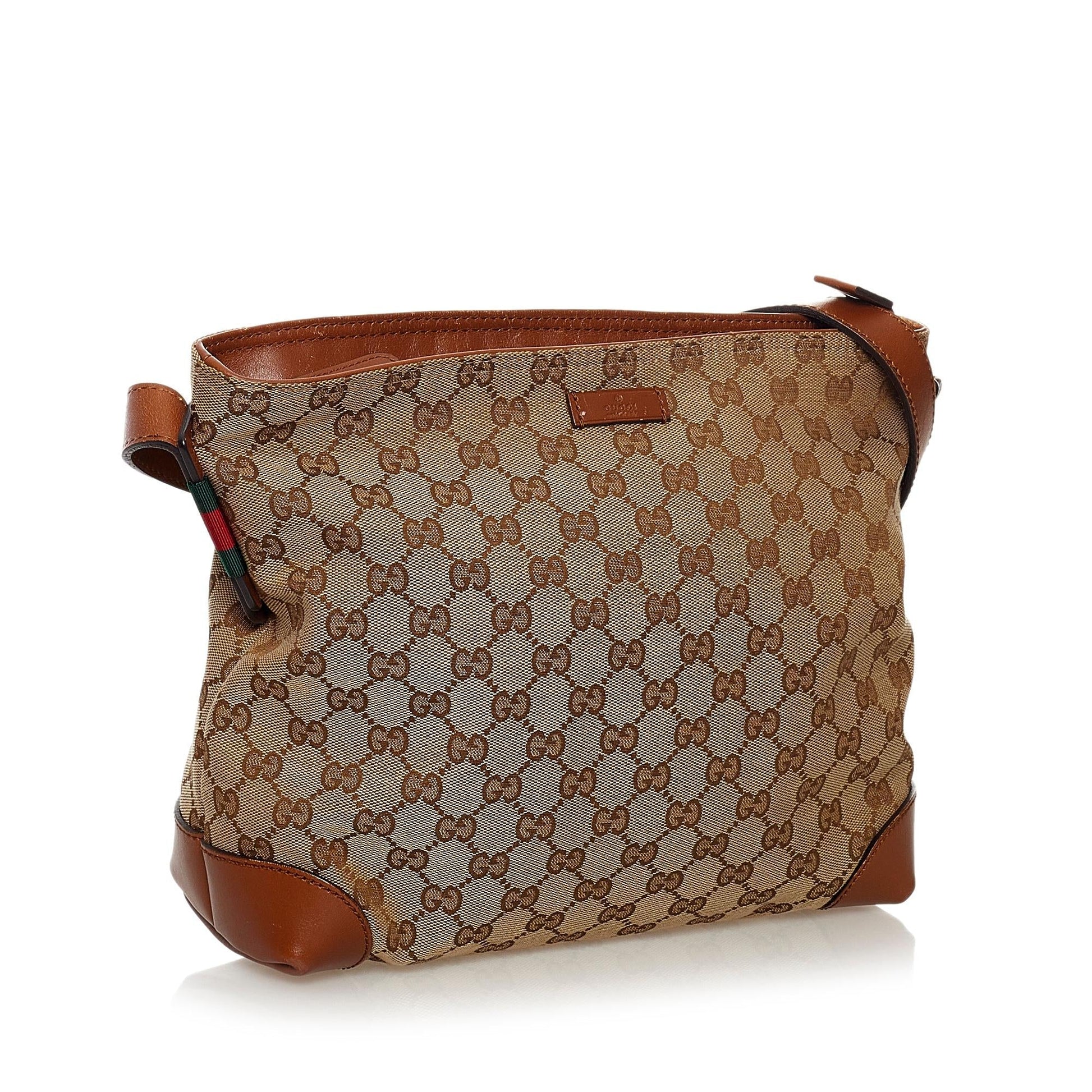 Gucci GG SHG Canvas Brown Crossbody Bag 25