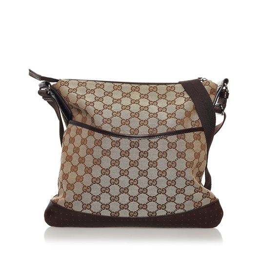 Gucci GG SHG Canvas Brown Crossbody Bag 26