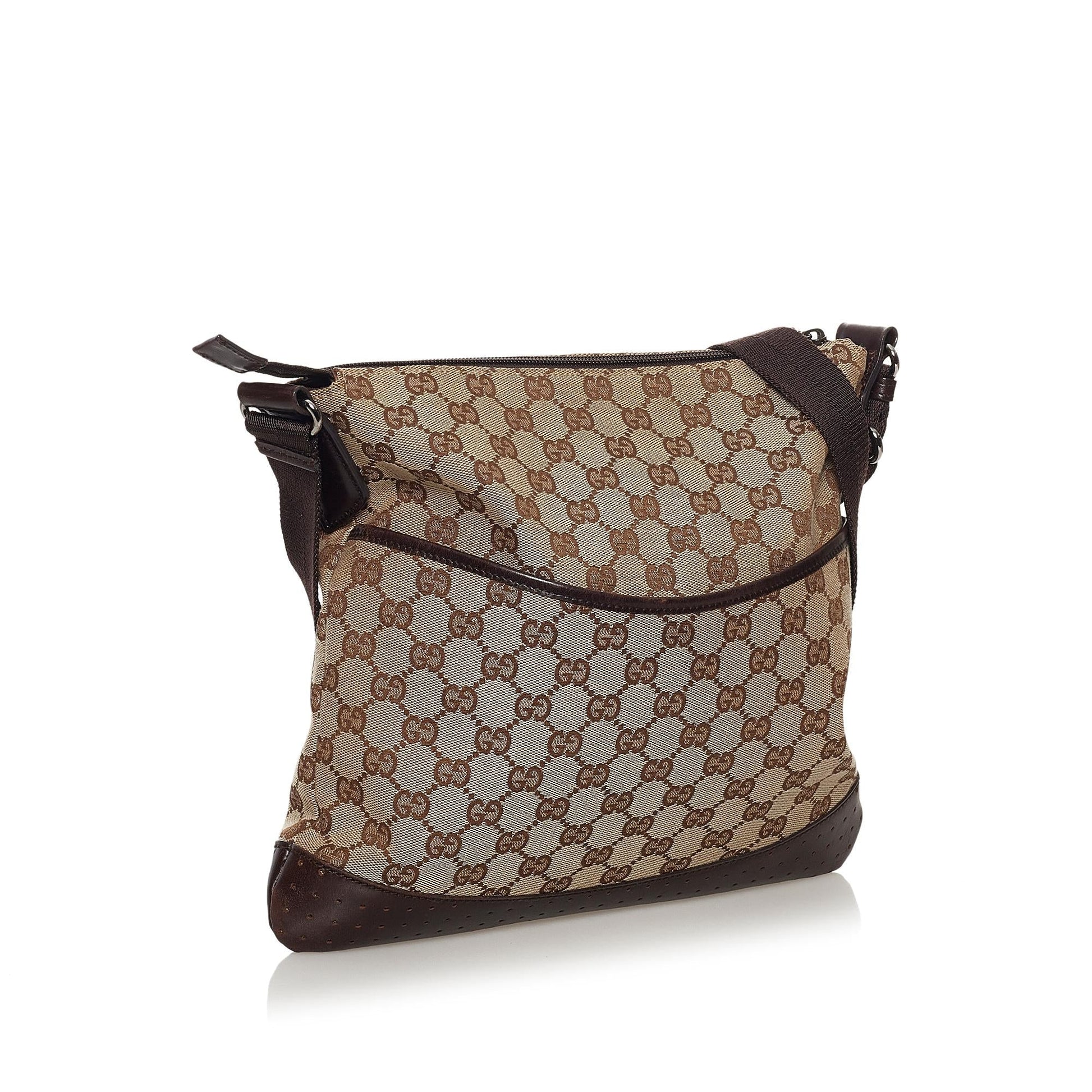 Gucci GG SHG Canvas Brown Crossbody Bag 26