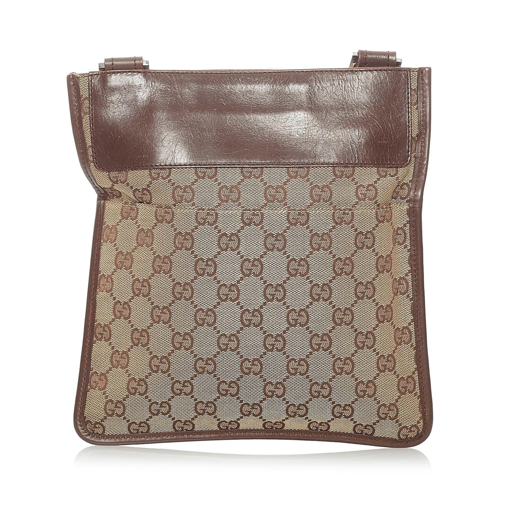 Gucci GG SHG Canvas Brown Crossbody Bag 28