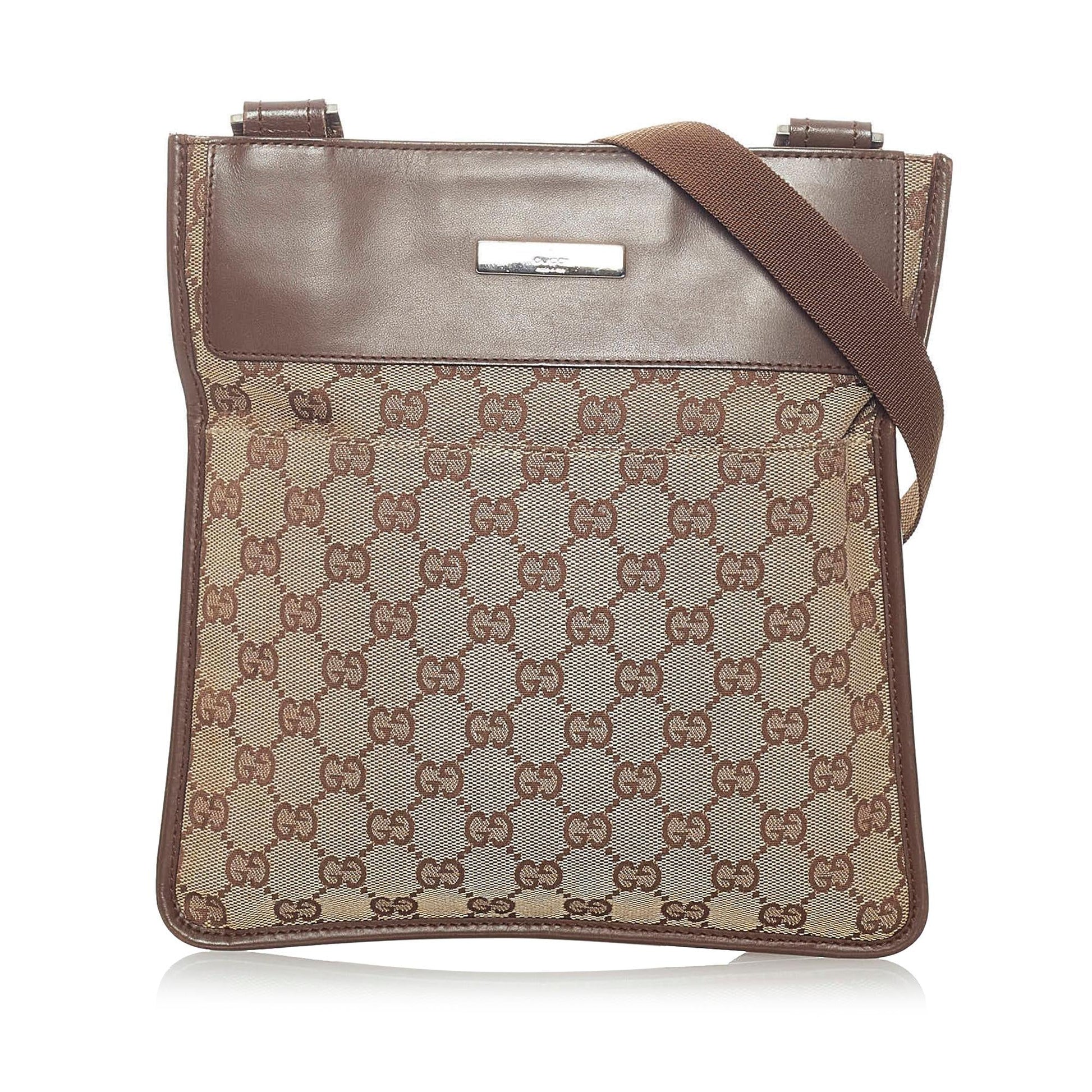 Gucci GG SHG Canvas Brown Crossbody Bag 28
