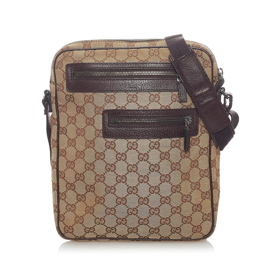 Gucci GG SHG Canvas Brown Crossbody Bag 27