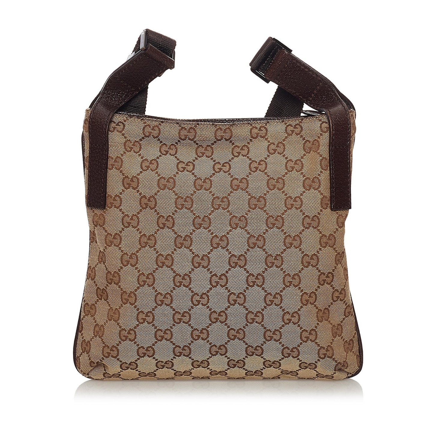 Gucci GG SHG Canvas Calf Brown Crossbody Bag