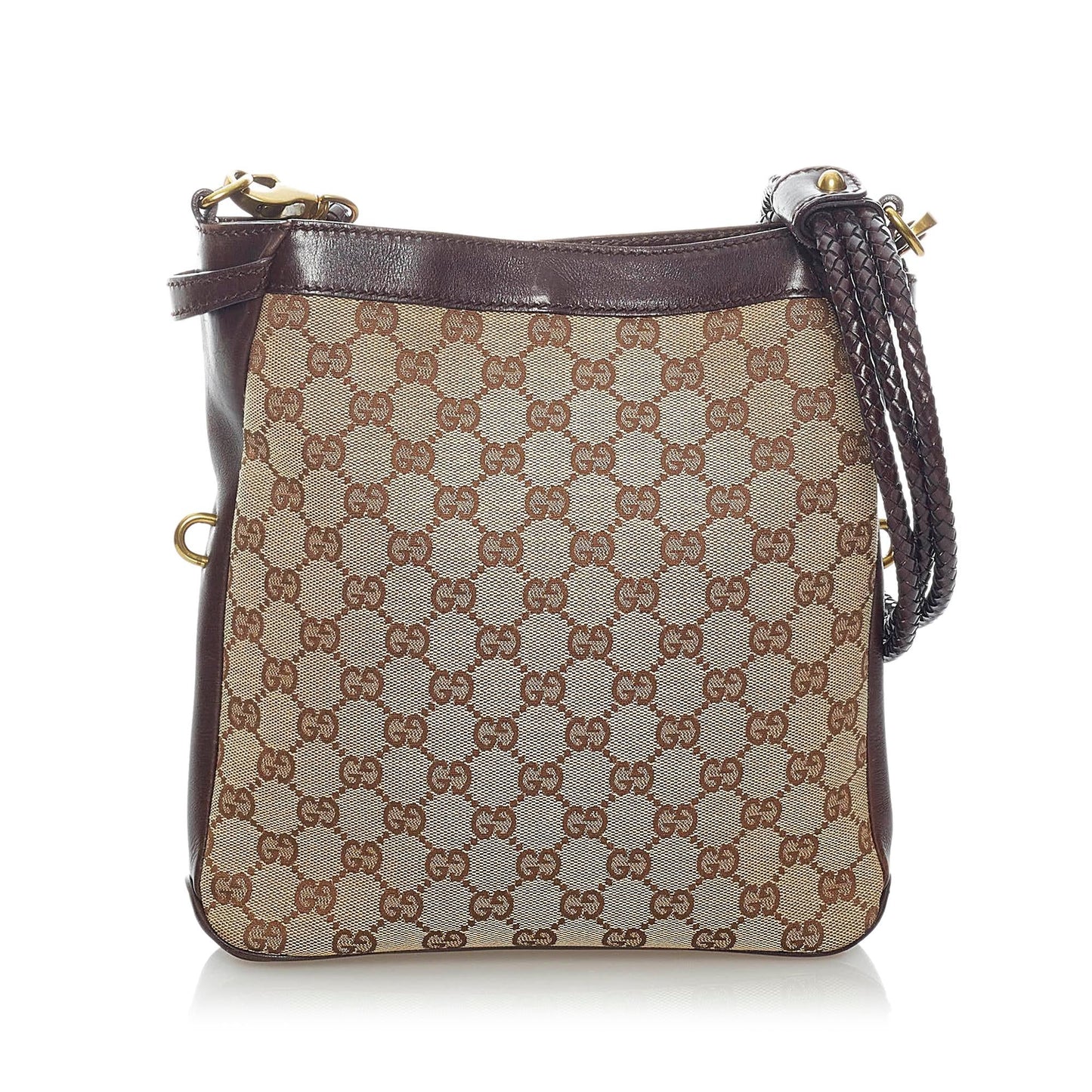 Gucci GG SHG Canvas Calf Brown Crossbody Bag 4