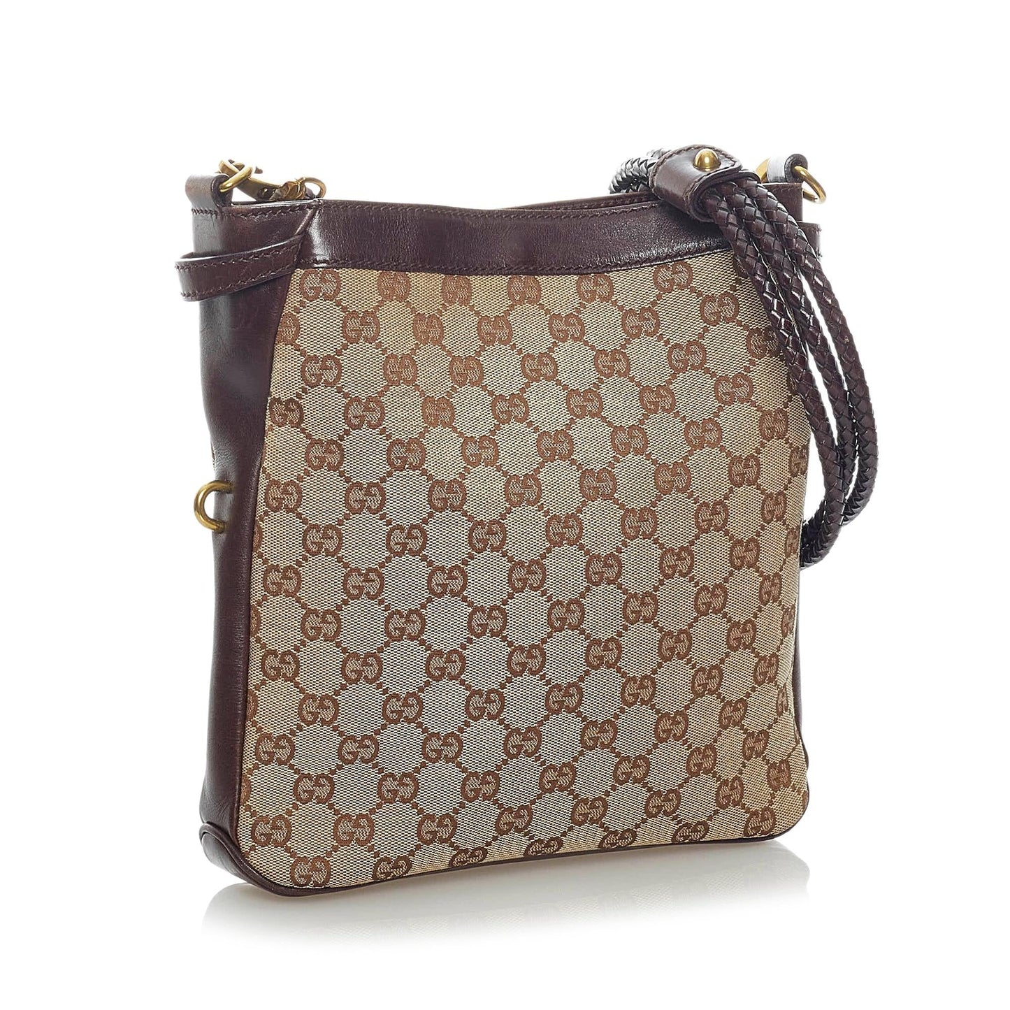 Gucci GG SHG Canvas Calf Brown Crossbody Bag 4