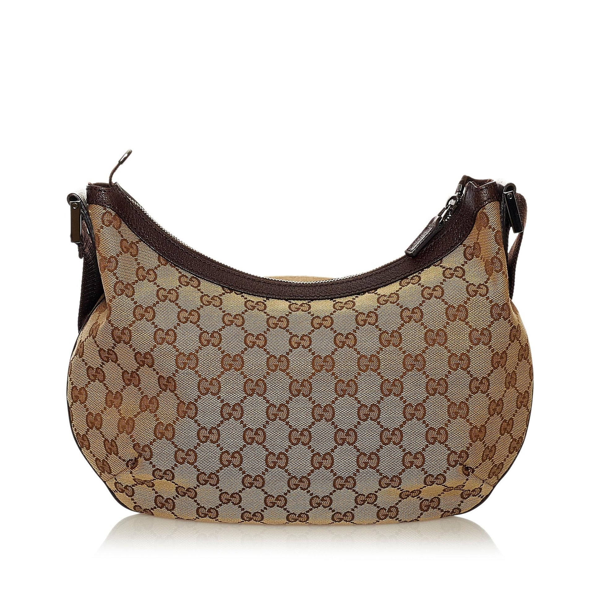Gucci GG SHG Canvas Calf Brown Crossbody Bag Bag Shg