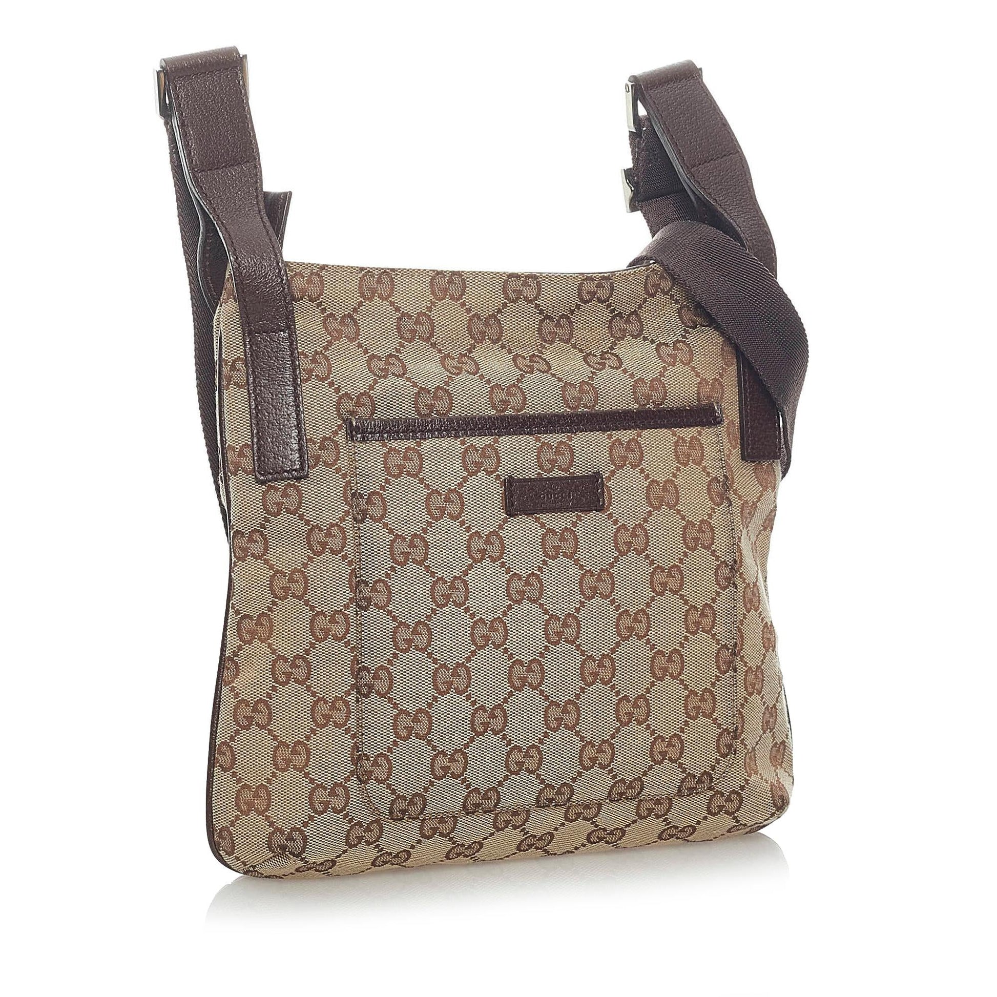 Gucci GG SHG Canvas Calf Brown Crossbody Bag 6