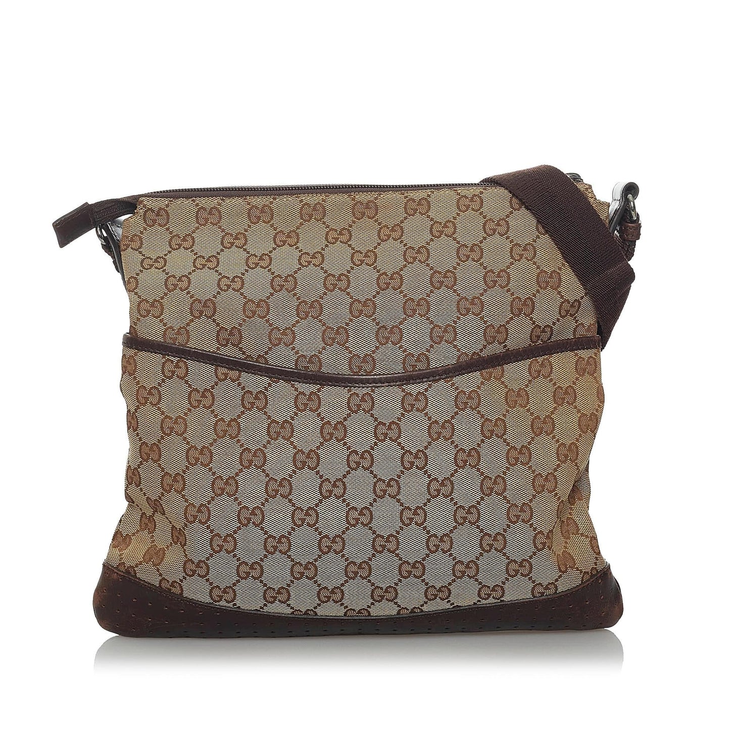 Gucci GG SHG Canvas Calf Brown Crossbody Bag 7